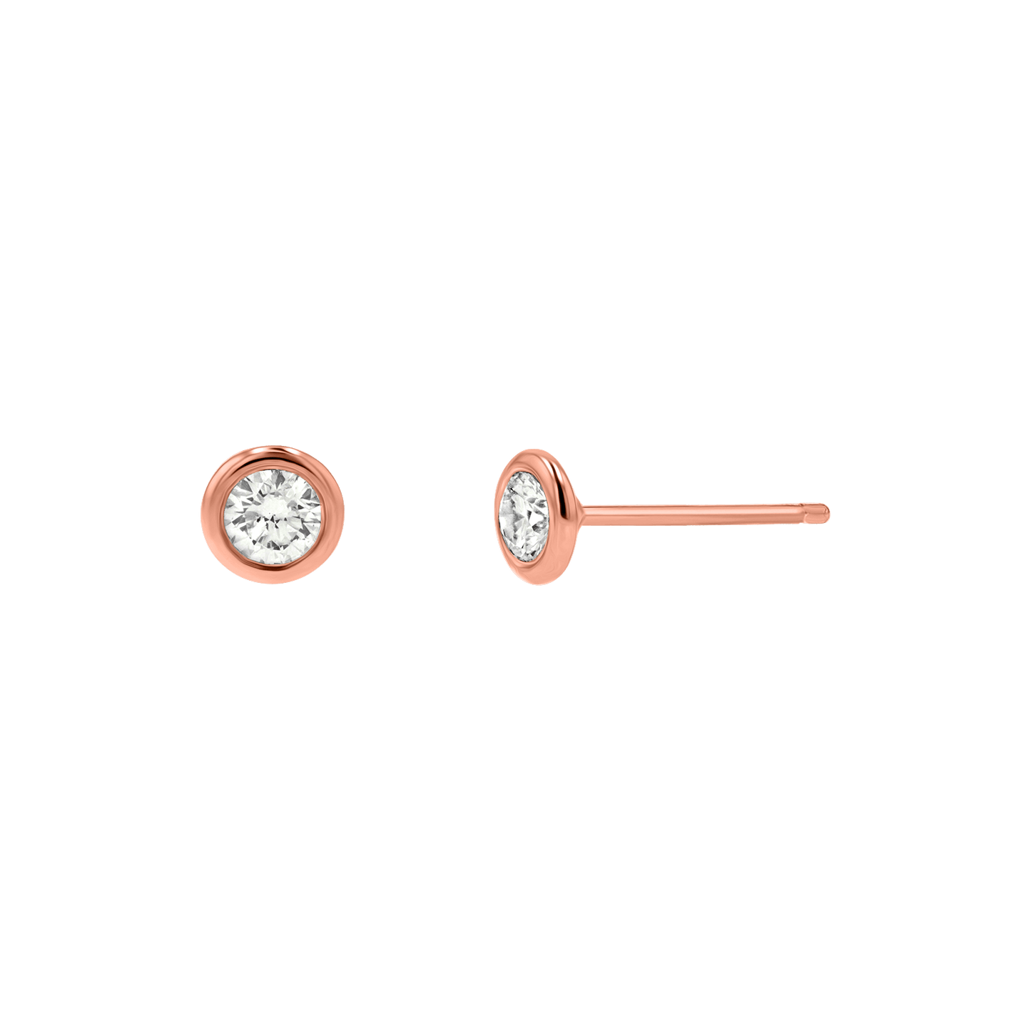 Diamond Solitaire Bezel Studs - Lotus Diamond
