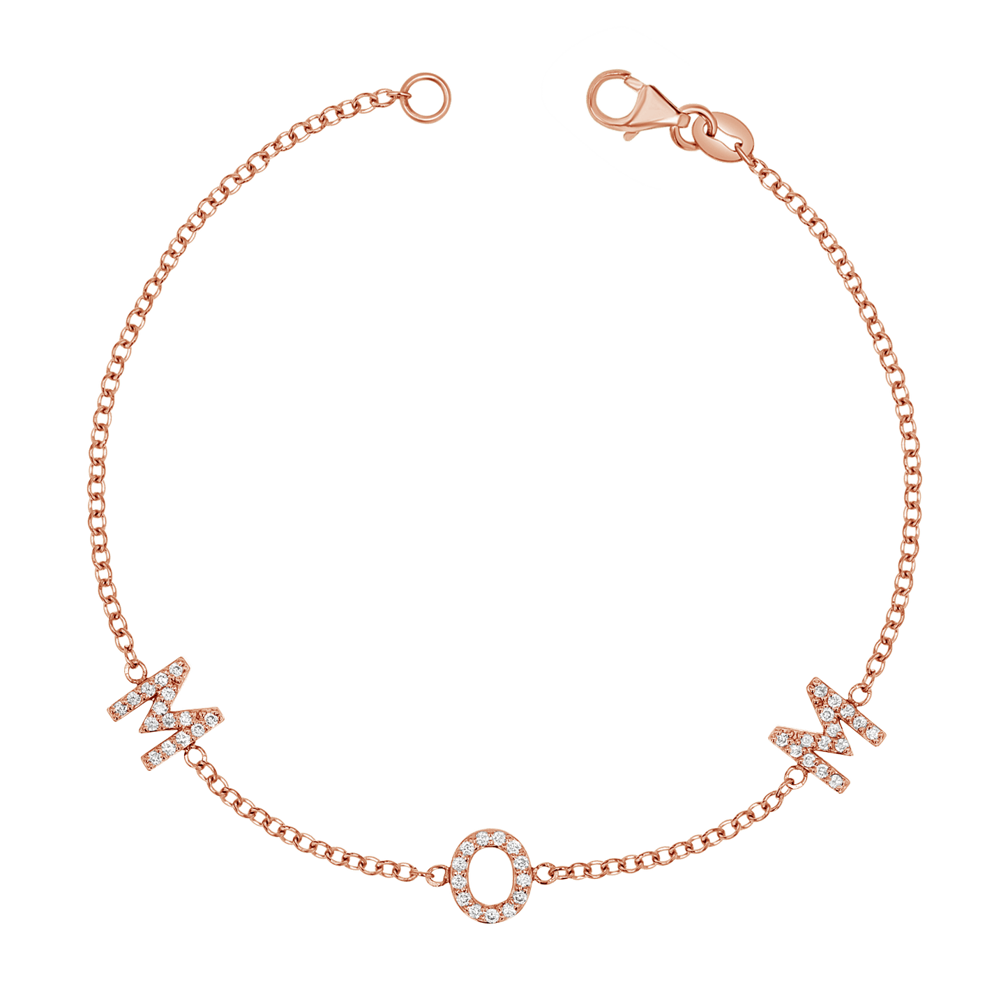 Diamond Spaced MOM Bracelet - Lotus Diamond