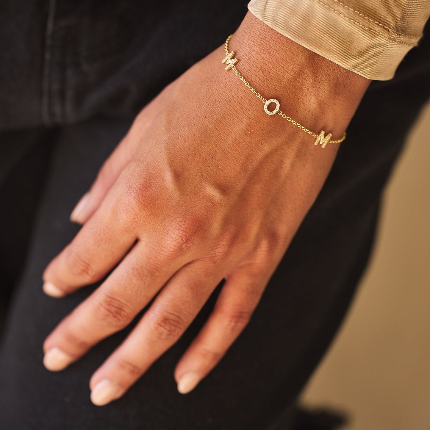 Diamond Spaced MOM Bracelet - Lotus Diamond
