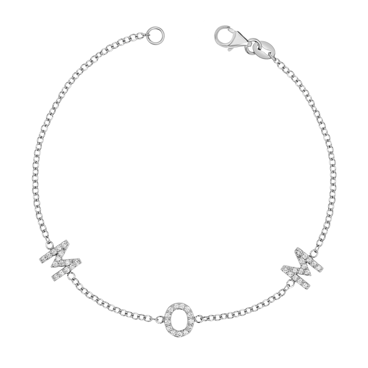 Diamond Spaced MOM Bracelet - Lotus Diamond