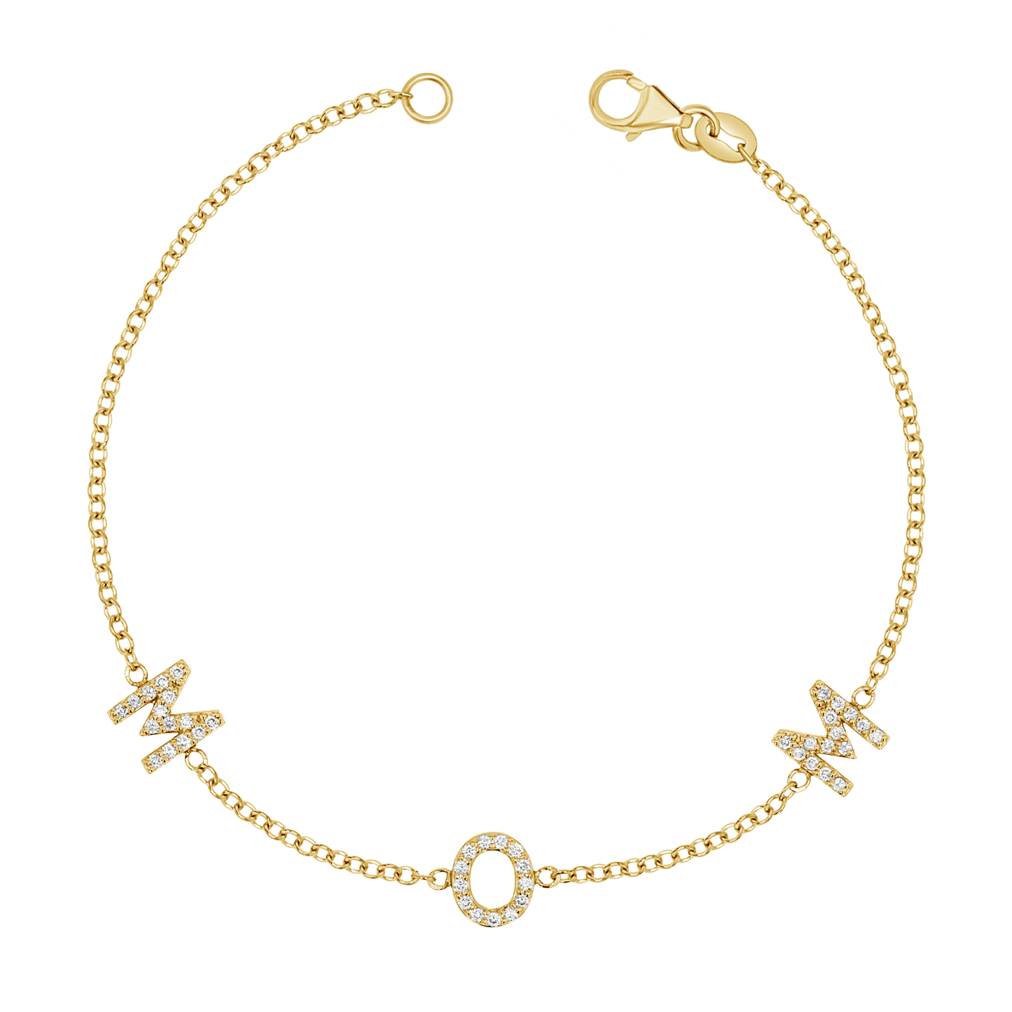 Diamond Spaced MOM Bracelet - Lotus Diamond
