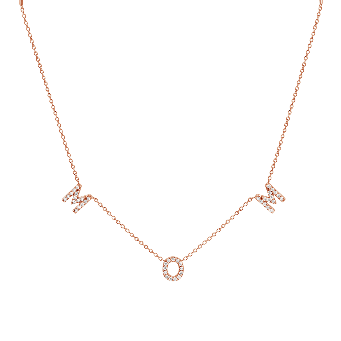 Diamond Spaced MOM Necklace - Lotus Diamond