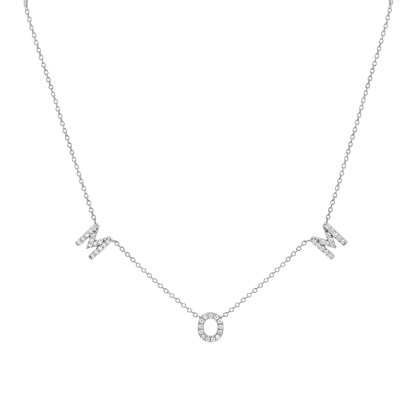 Diamond Spaced MOM Necklace - Lotus Diamond