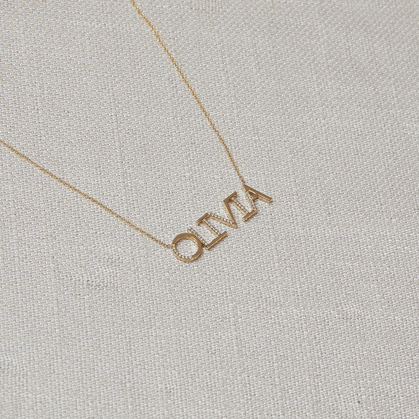 Diamond Sprinkle Name Necklace - Lotus Diamond
