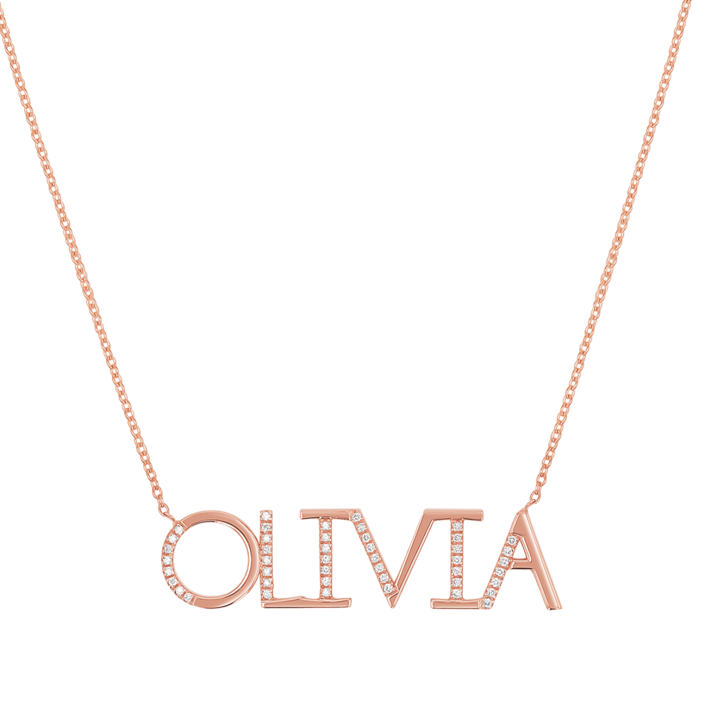 Diamond Sprinkle Name Necklace - Lotus Diamond