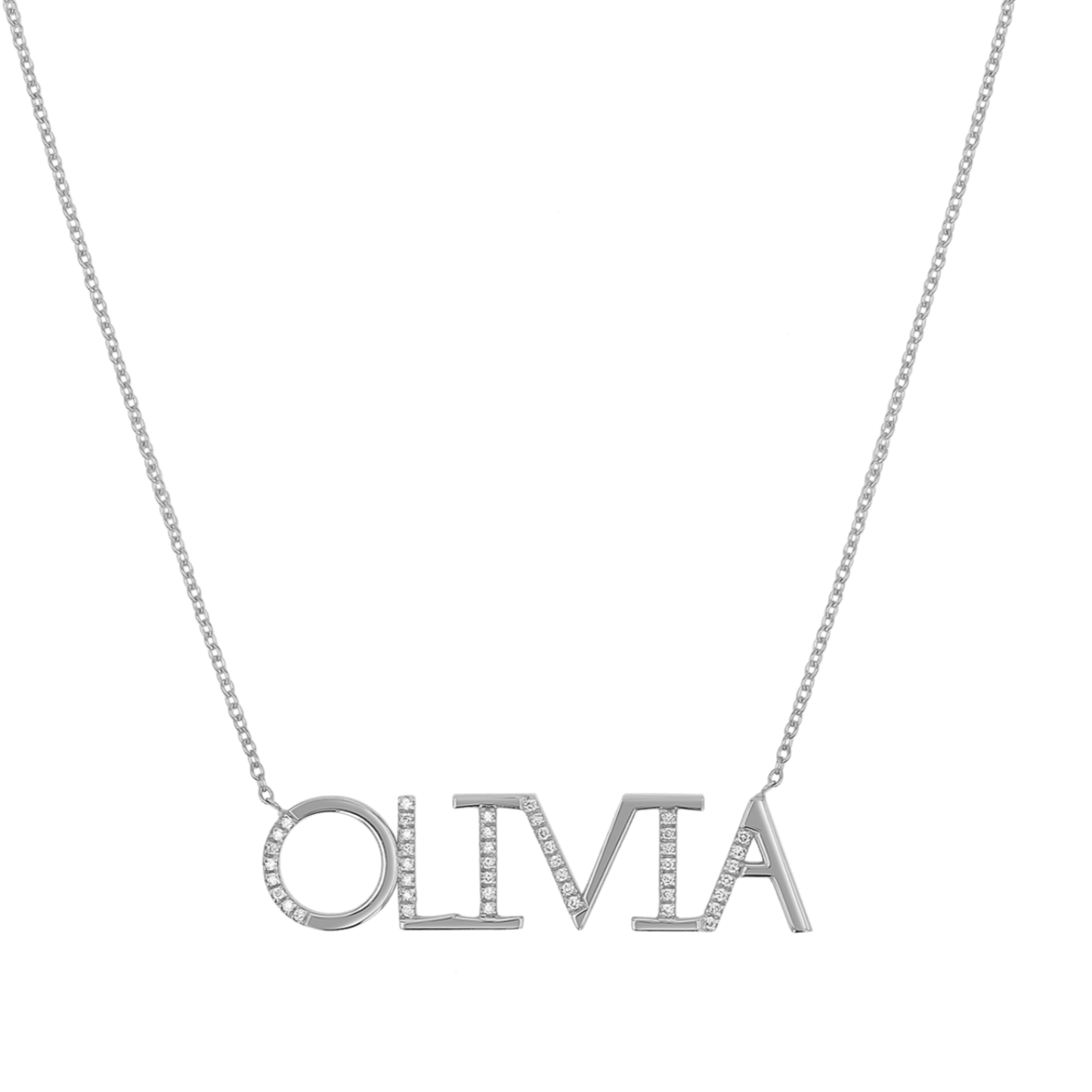 Diamond Sprinkle Name Necklace - Lotus Diamond