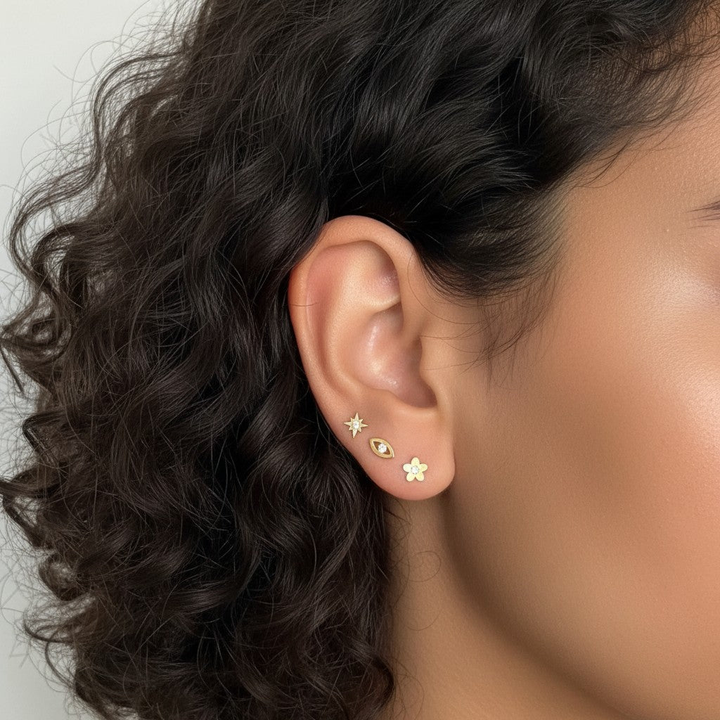 Diamond Starburst Stud Earrings - Lotus Diamond