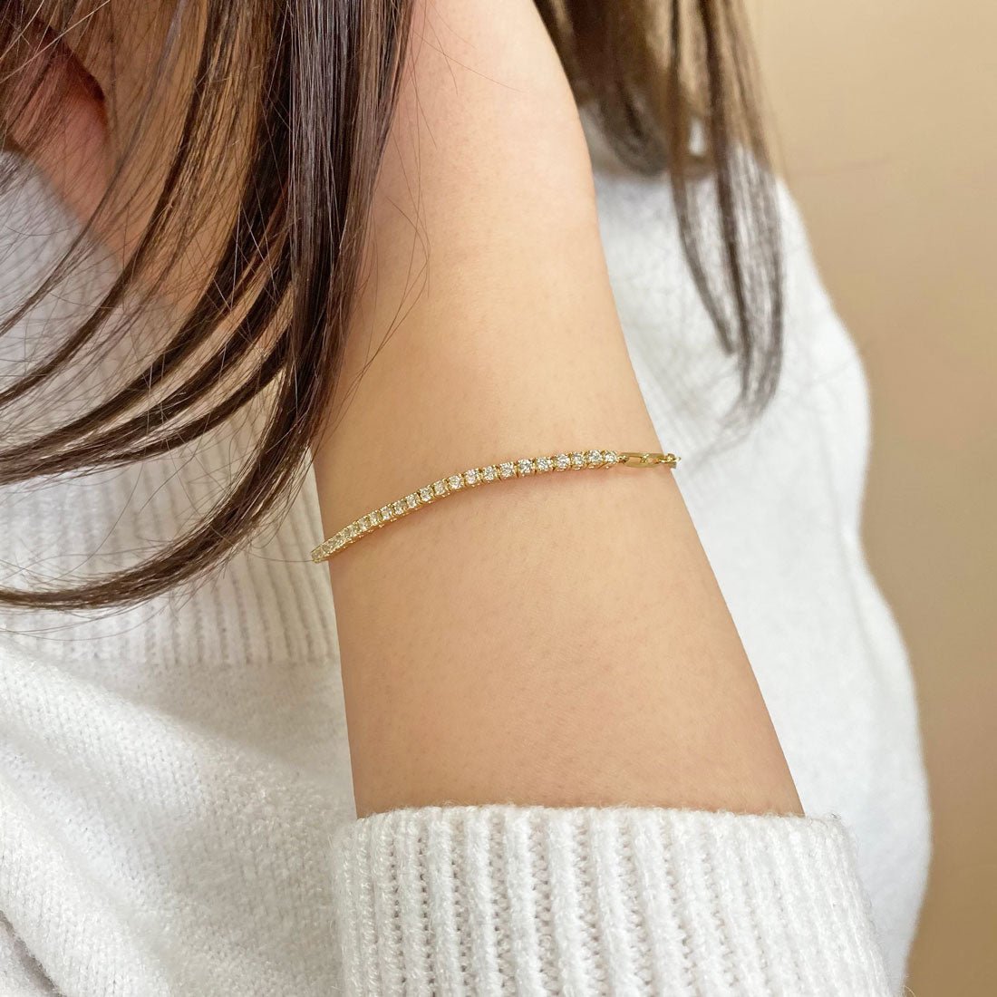 Diamond Tennis Bracelet Paper Clip Link - Lotus Diamond