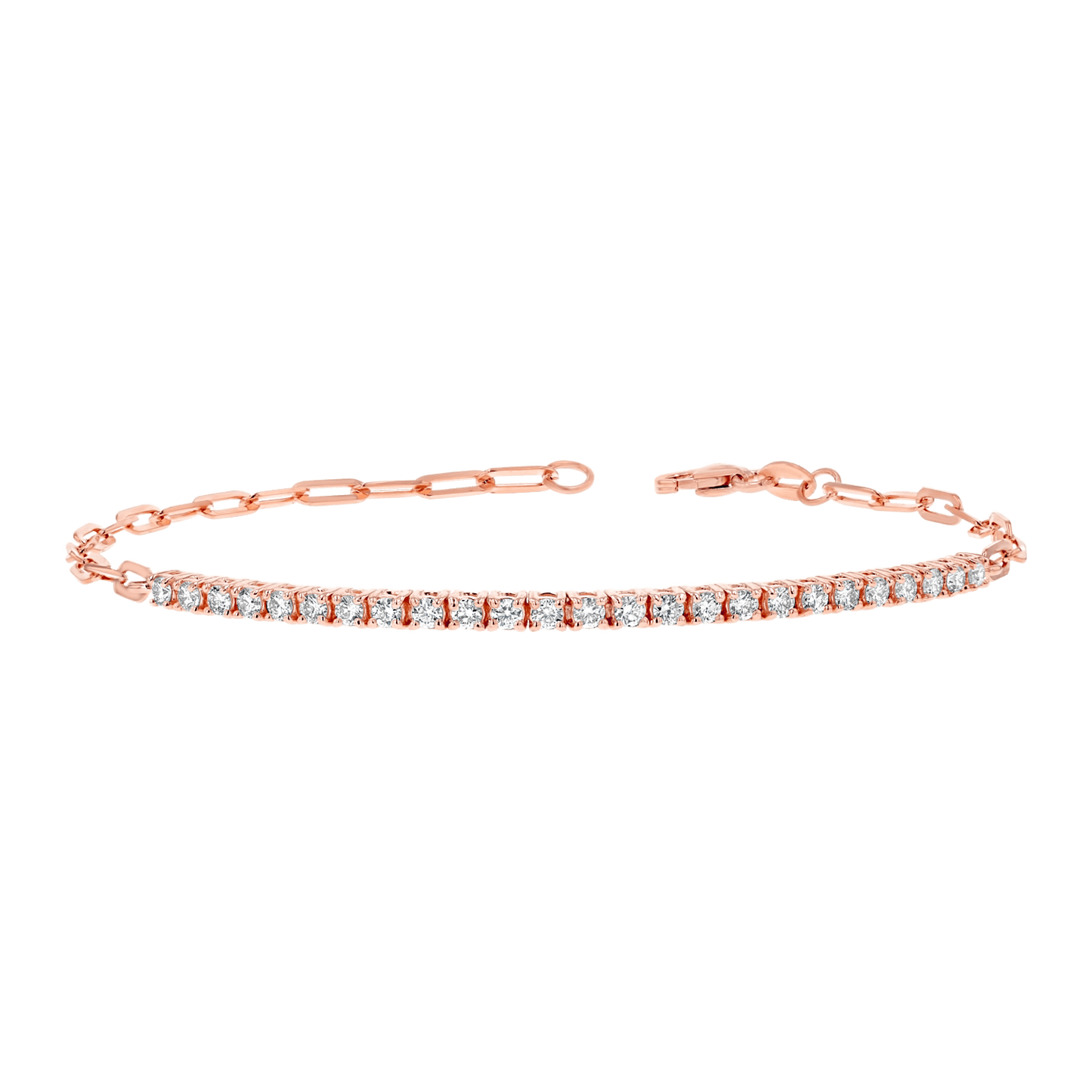 Diamond Tennis Bracelet Paper Clip Link - Lotus Diamond