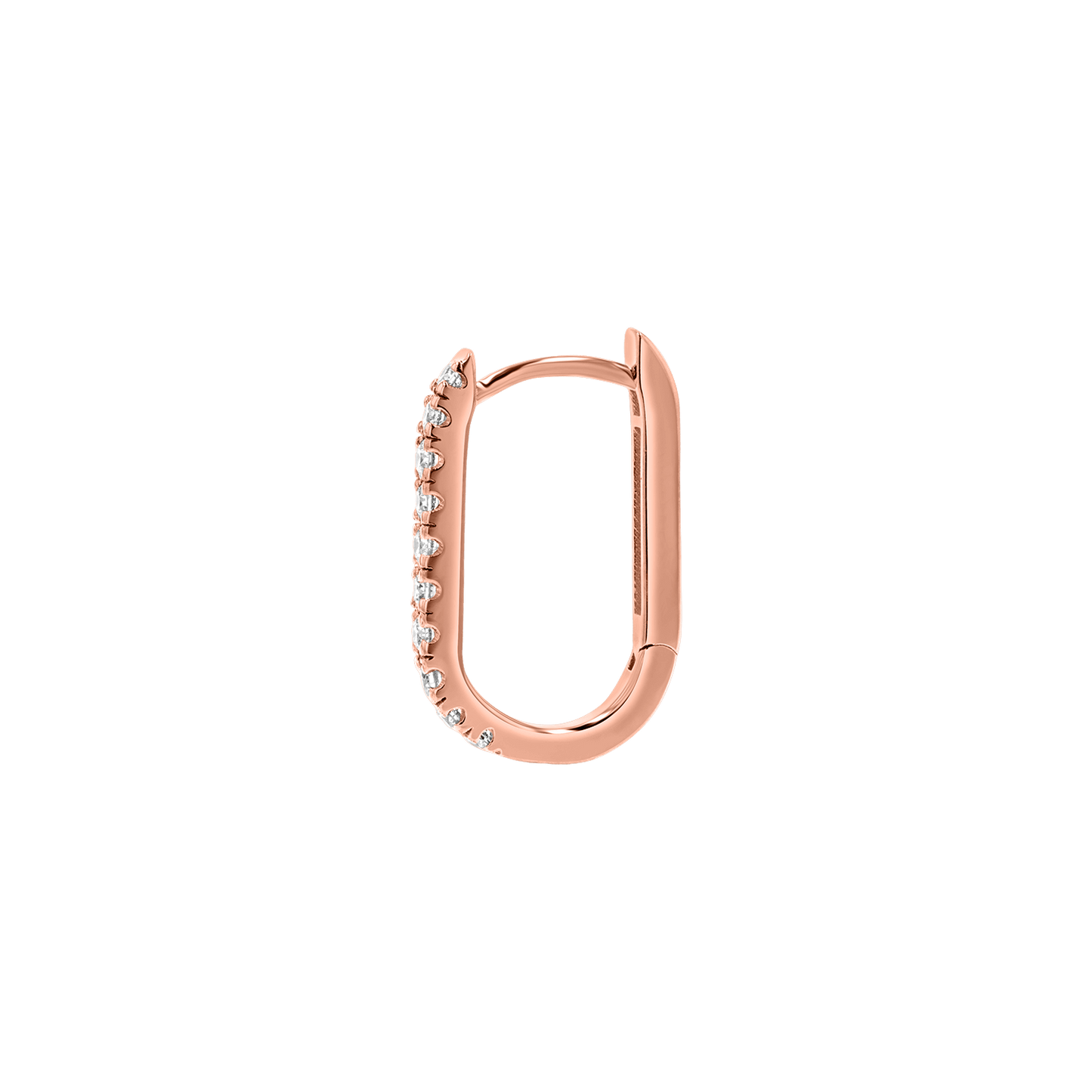 Diamond U - Pave Paper Clip Huggie Earrings - Lotus Diamond