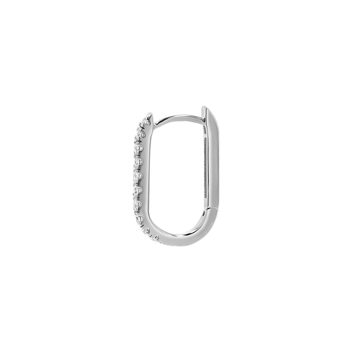 Diamond U - Pave Paper Clip Huggie Earrings - Lotus Diamond