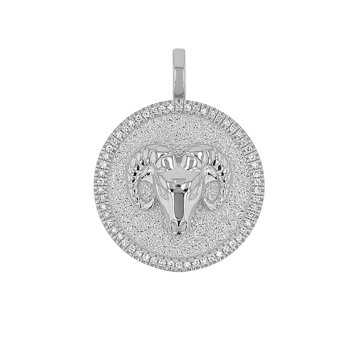 Diamond Zodiac Coin Medallion Charm - Lotus Diamond