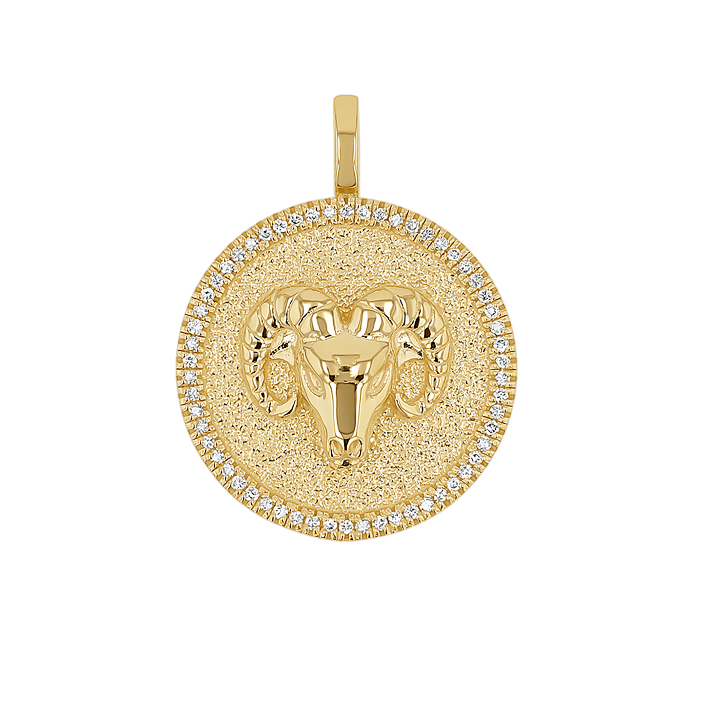 Diamond Zodiac Coin Medallion Charm - Lotus Diamond