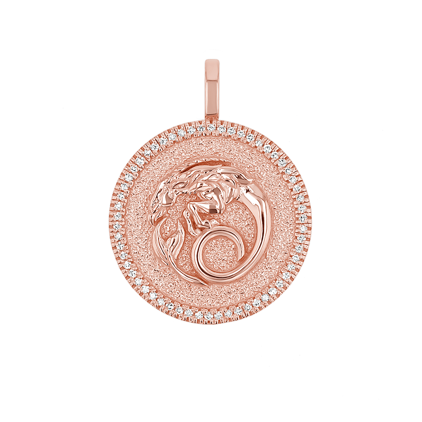 Diamond Zodiac Coin Medallion Charm - Lotus Diamond