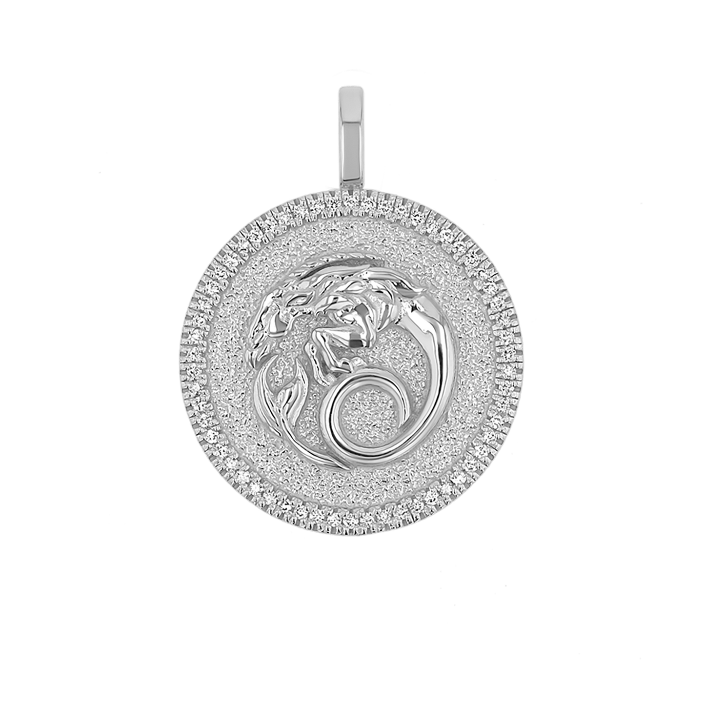 Diamond Zodiac Coin Medallion Charm - Lotus Diamond
