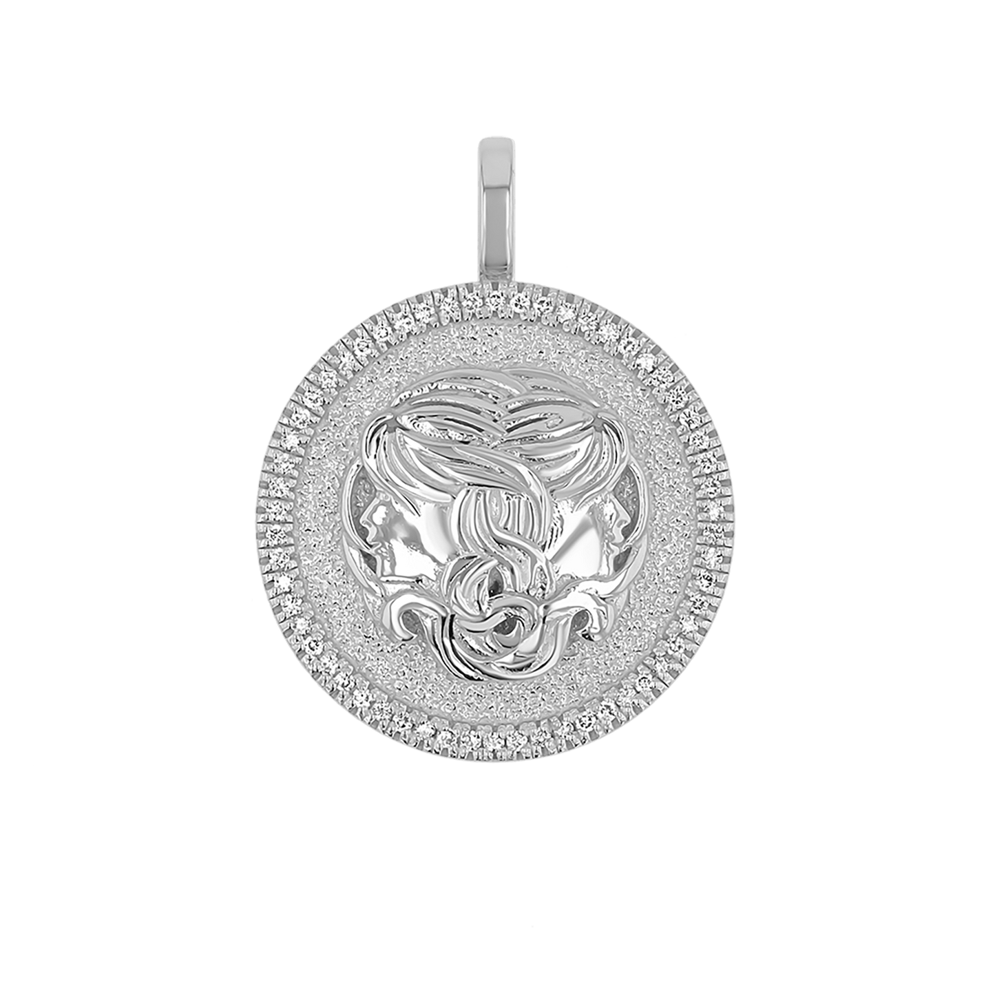 Diamond Zodiac Coin Medallion Charm - Lotus Diamond