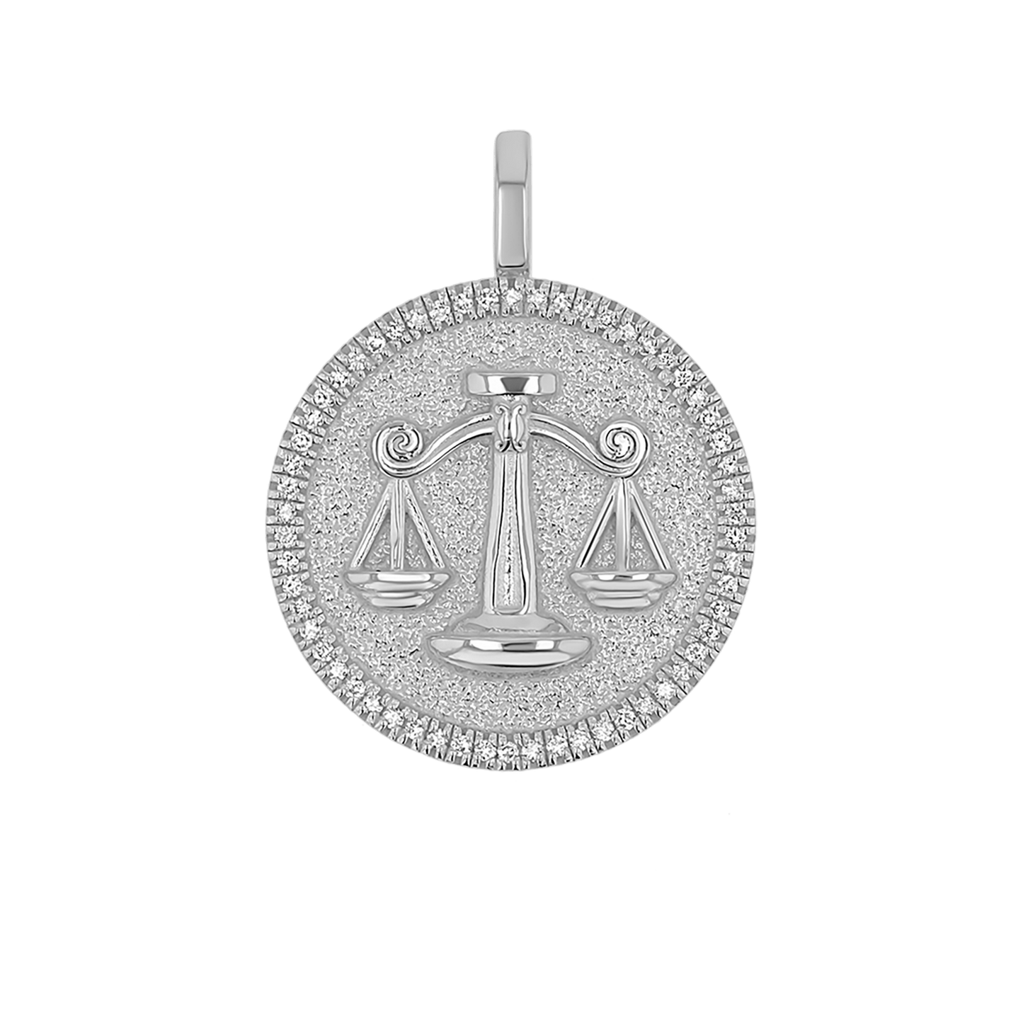 Diamond Zodiac Coin Medallion Charm - Lotus Diamond