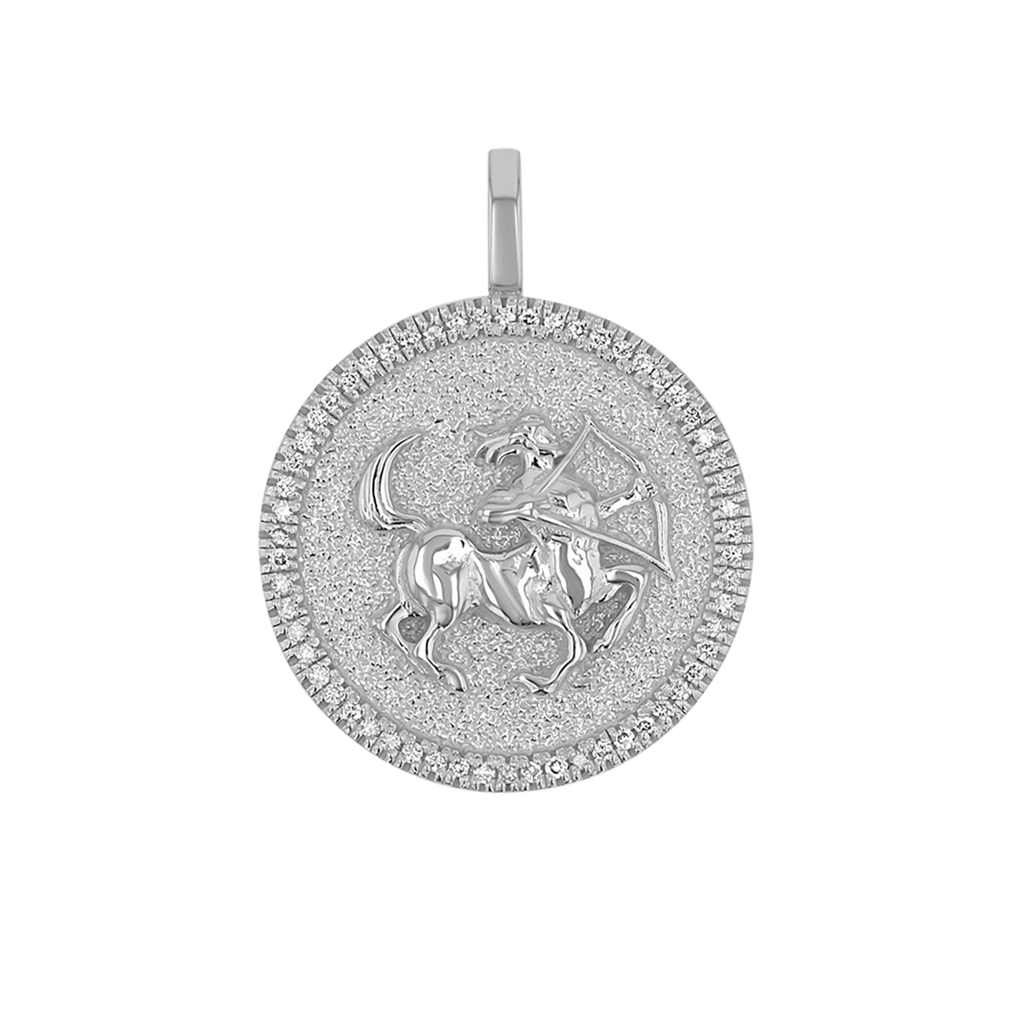 Diamond Zodiac Coin Medallion Charm - Lotus Diamond