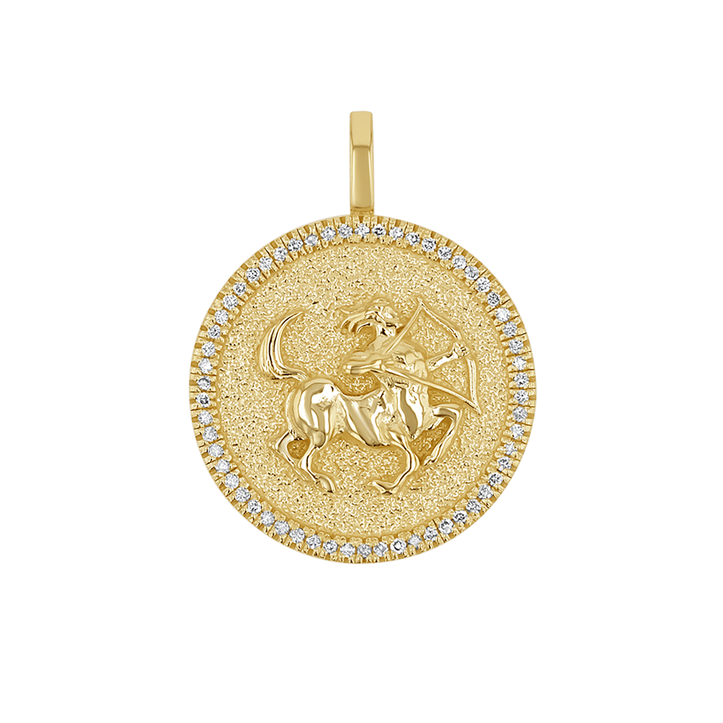 Diamond Zodiac Coin Medallion Charm - Lotus Diamond