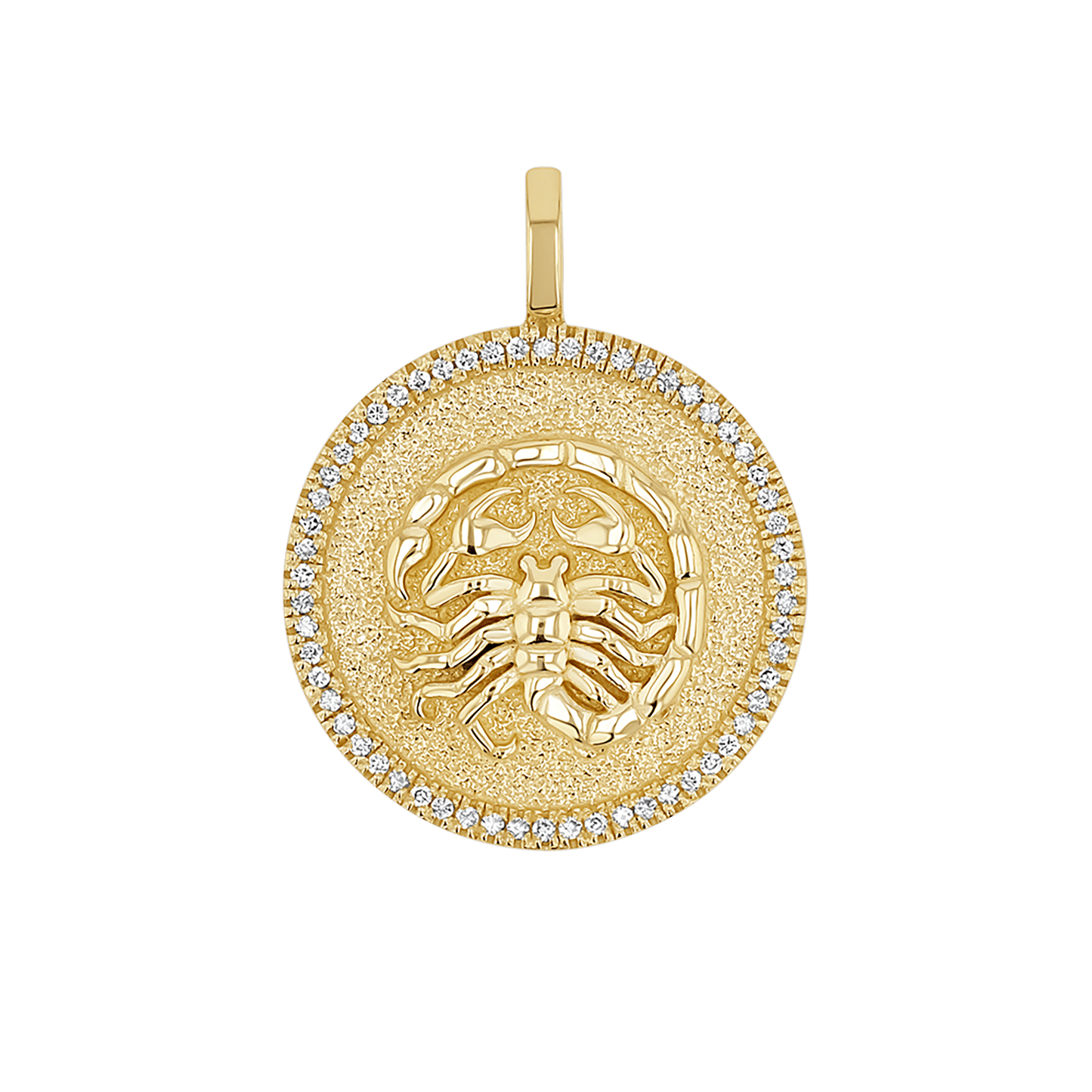 Diamond Zodiac Coin Medallion Charm - Lotus Diamond