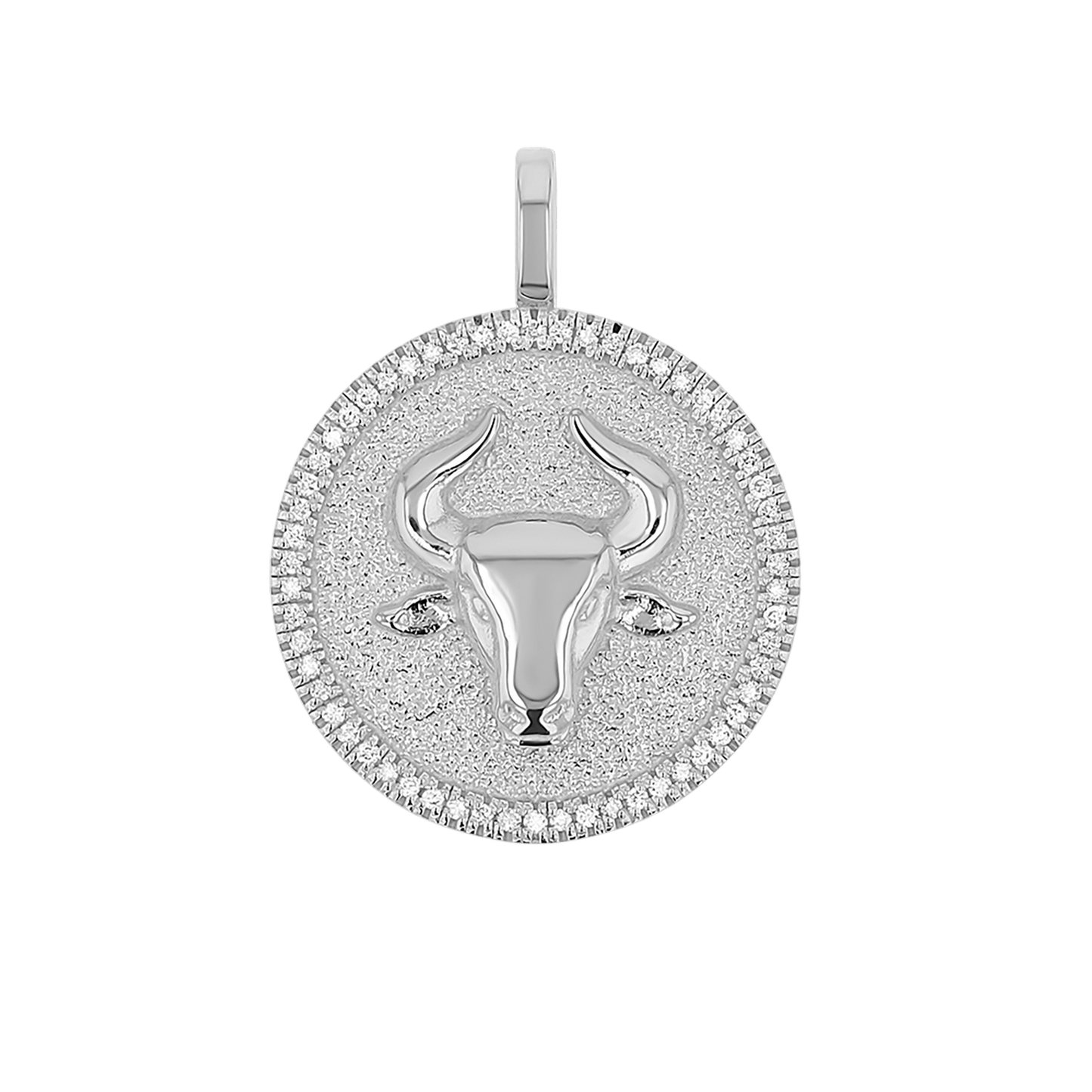 Diamond Zodiac Coin Medallion Charm - Lotus Diamond