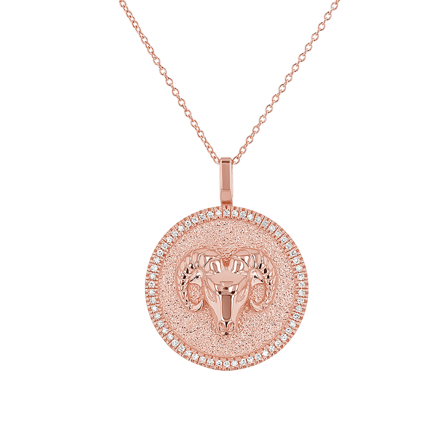 Diamond Zodiac Coin Medallion Necklace - Lotus Diamond
