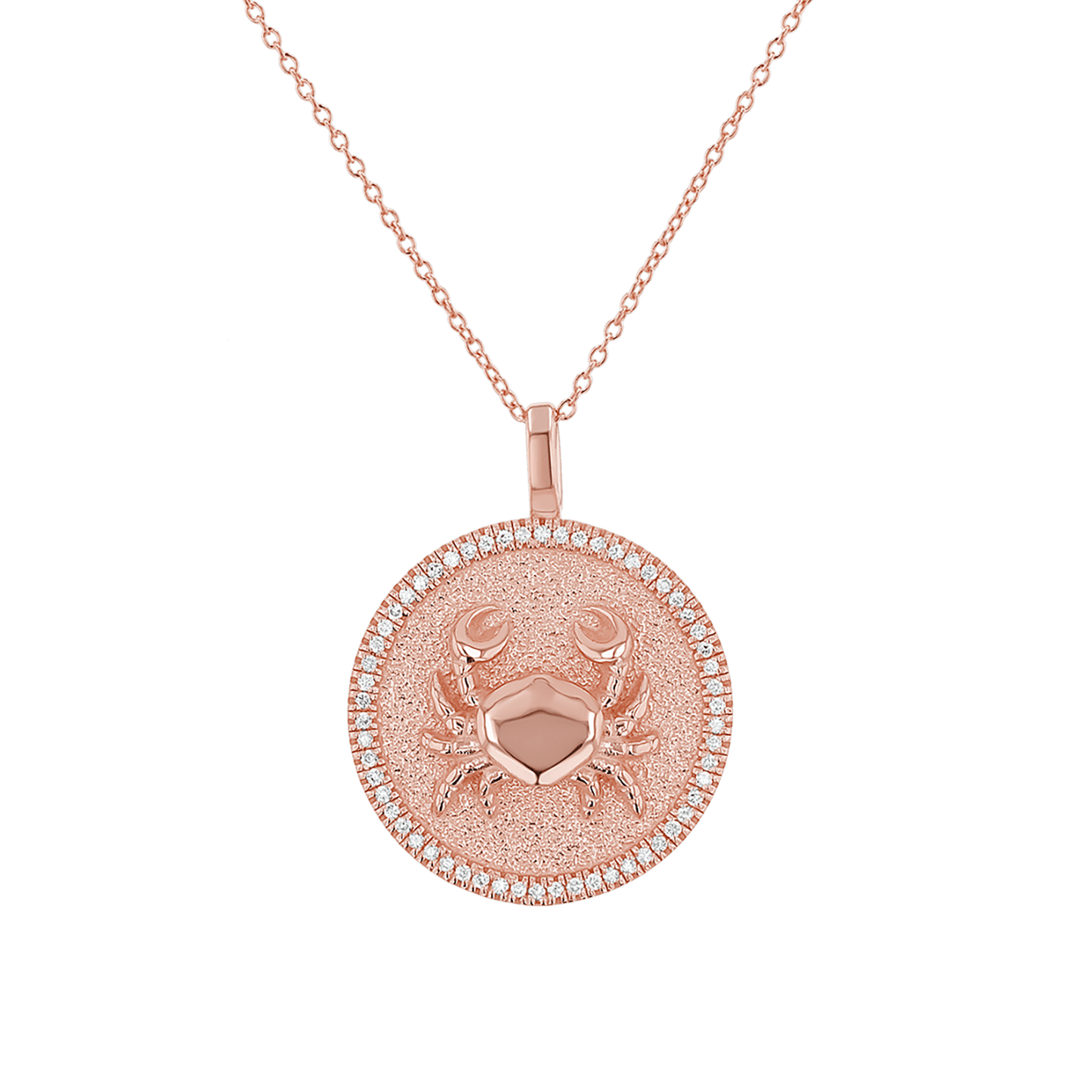 Diamond Zodiac Coin Medallion Necklace - Lotus Diamond