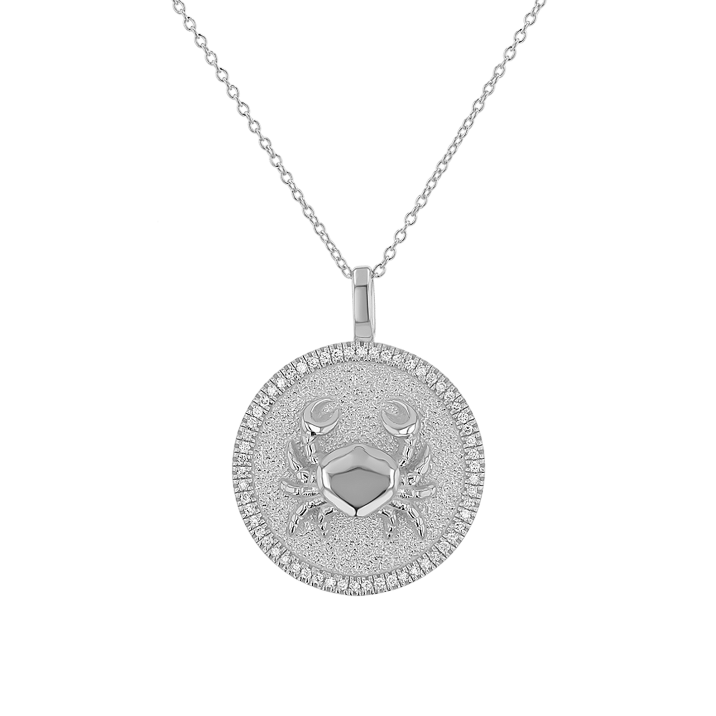 Diamond Zodiac Coin Medallion Necklace - Lotus Diamond