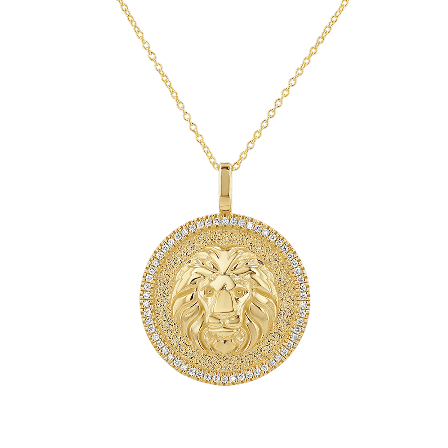 Diamond Zodiac Coin Medallion Necklace - Lotus Diamond