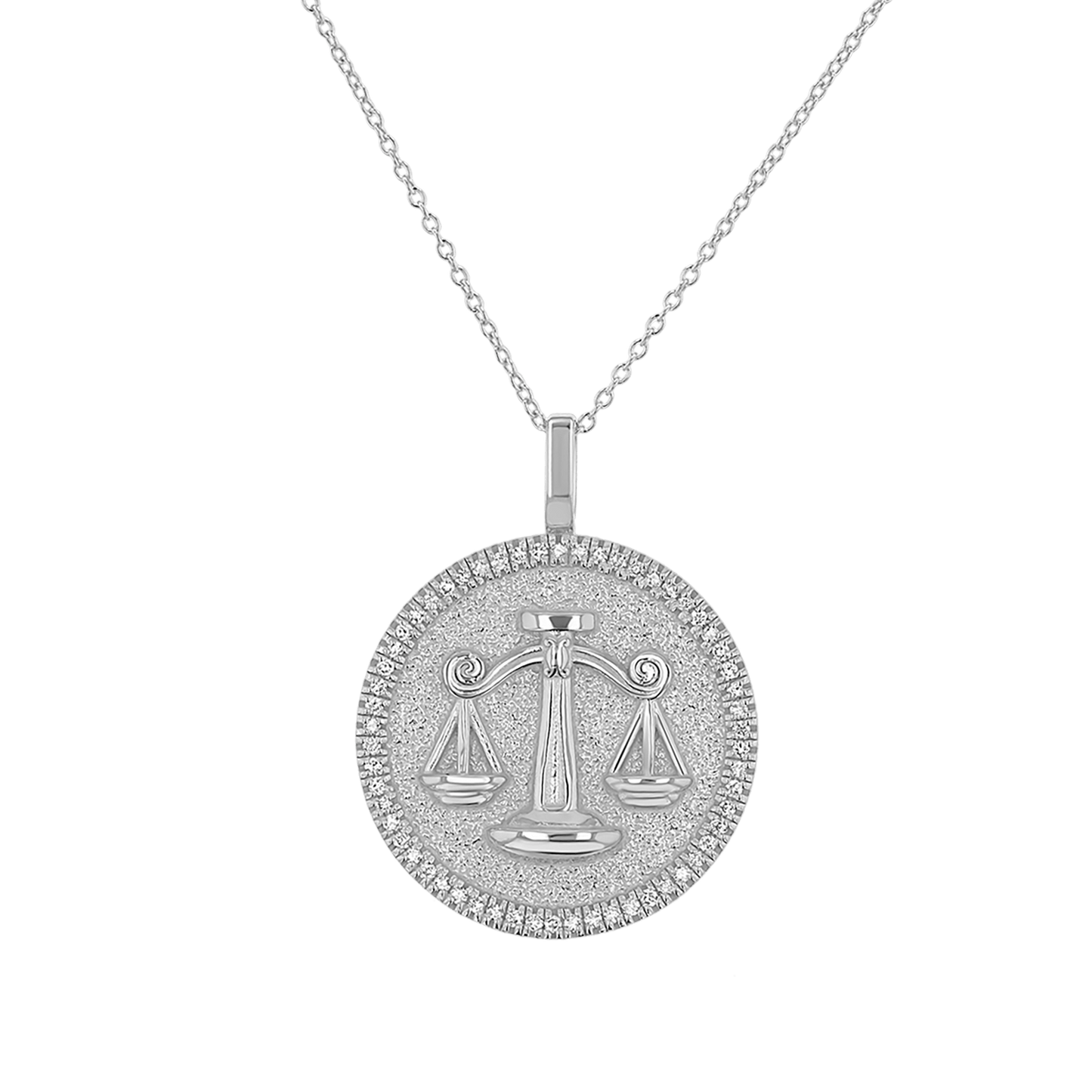 Diamond Zodiac Coin Medallion Necklace - Lotus Diamond