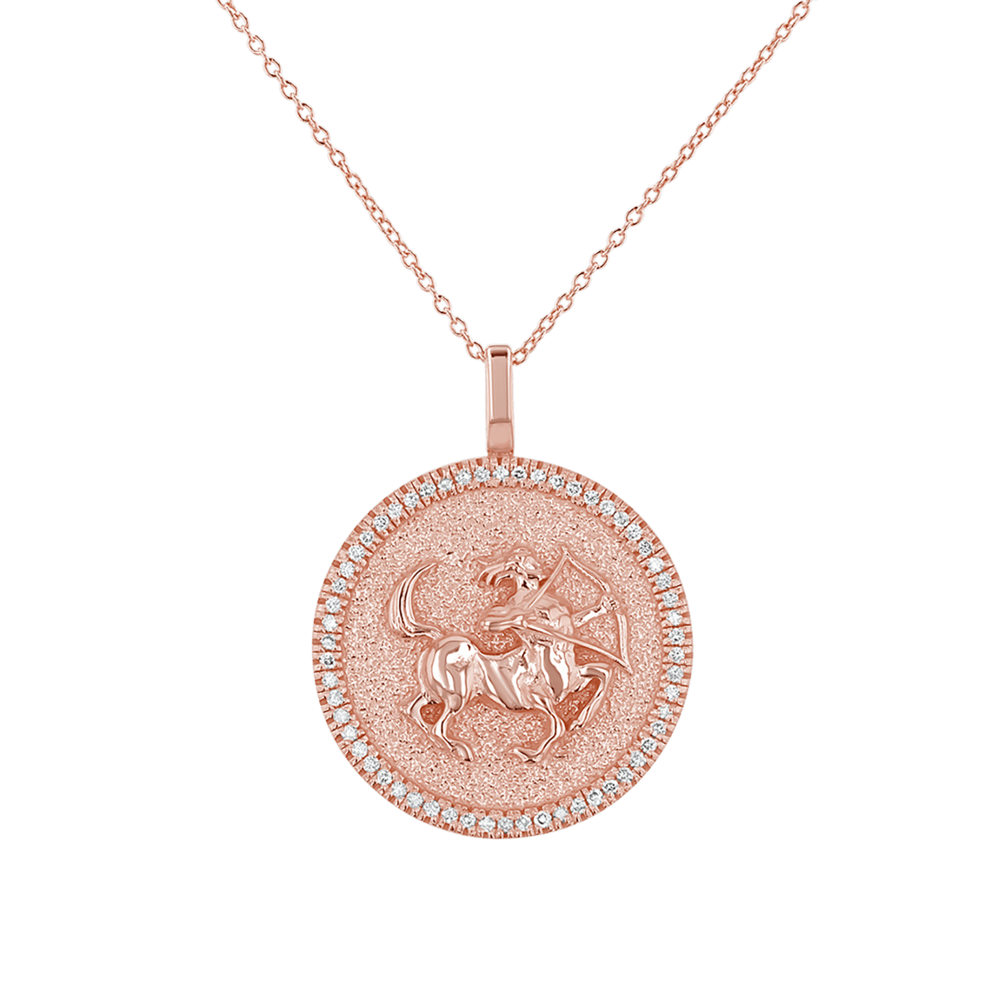 Diamond Zodiac Coin Medallion Necklace - Lotus Diamond