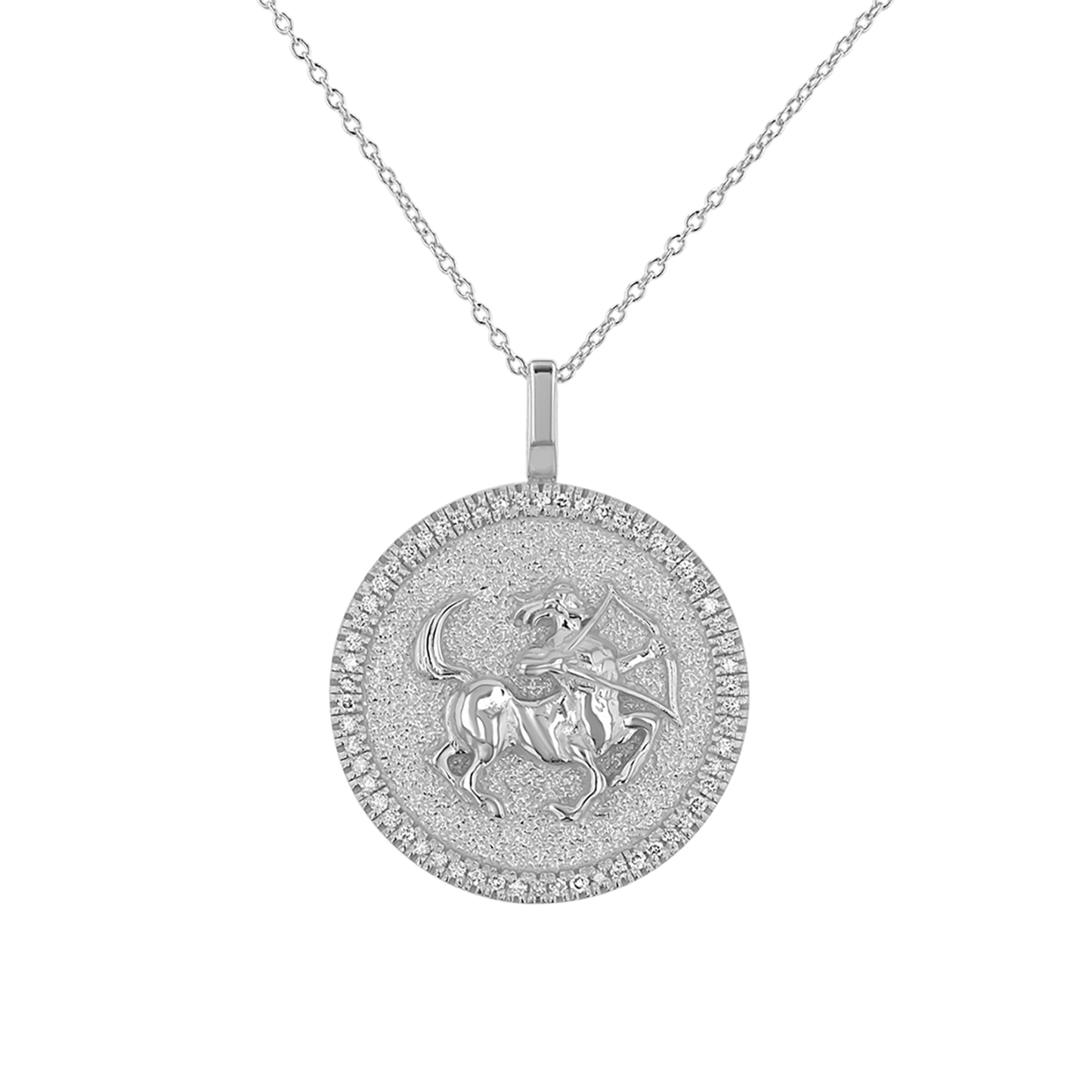 Diamond Zodiac Coin Medallion Necklace - Lotus Diamond