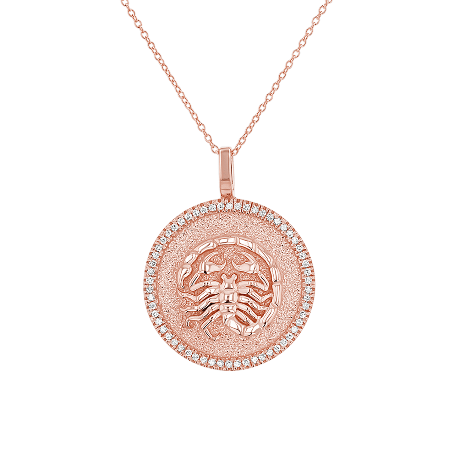 Diamond Zodiac Coin Medallion Necklace - Lotus Diamond