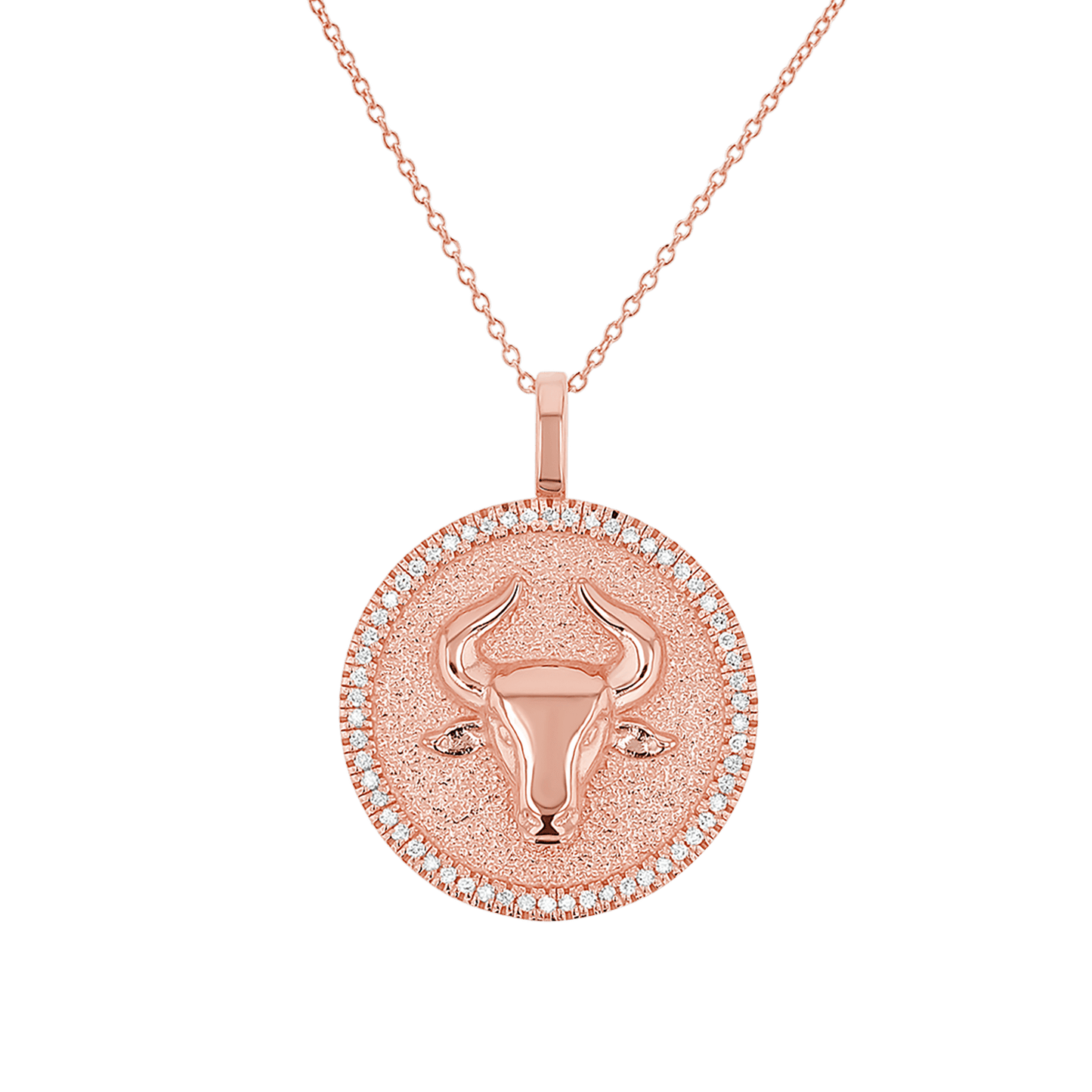 Diamond Zodiac Coin Medallion Necklace - Lotus Diamond