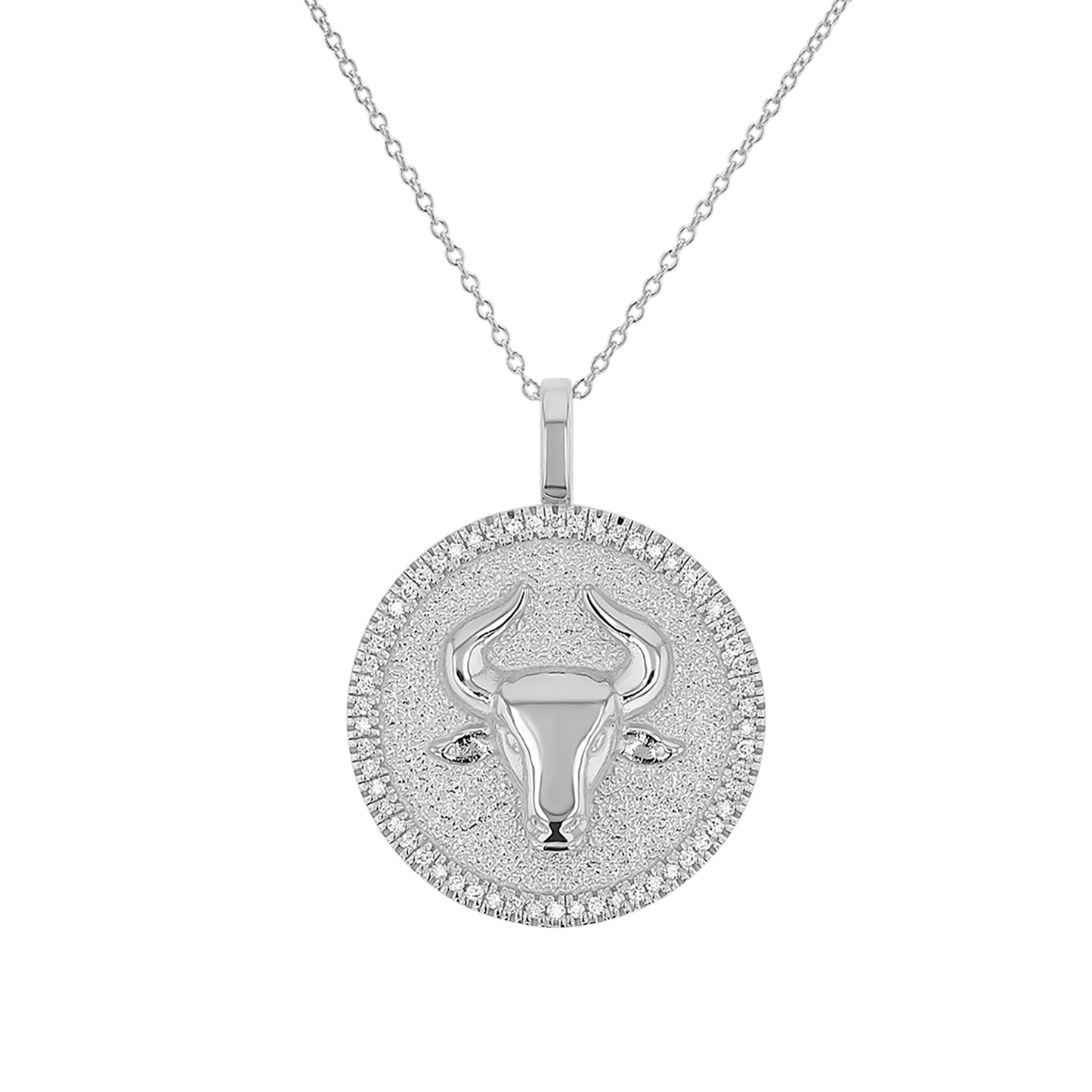 Diamond Zodiac Coin Medallion Necklace - Lotus Diamond