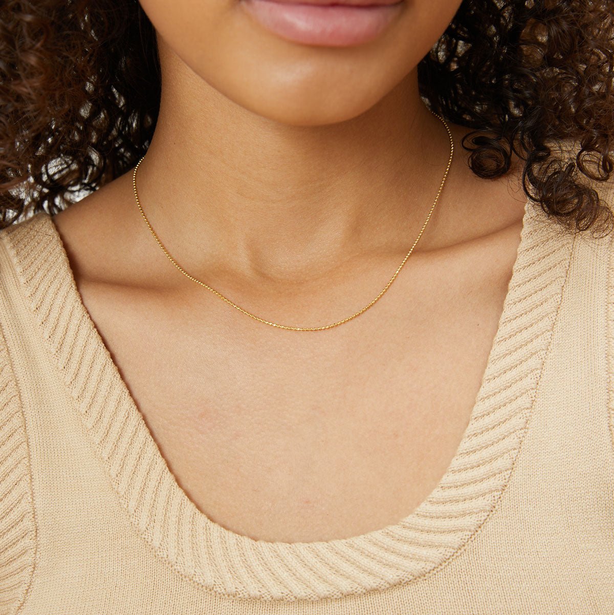 Disco Ball Chain Necklace - Lotus Diamond