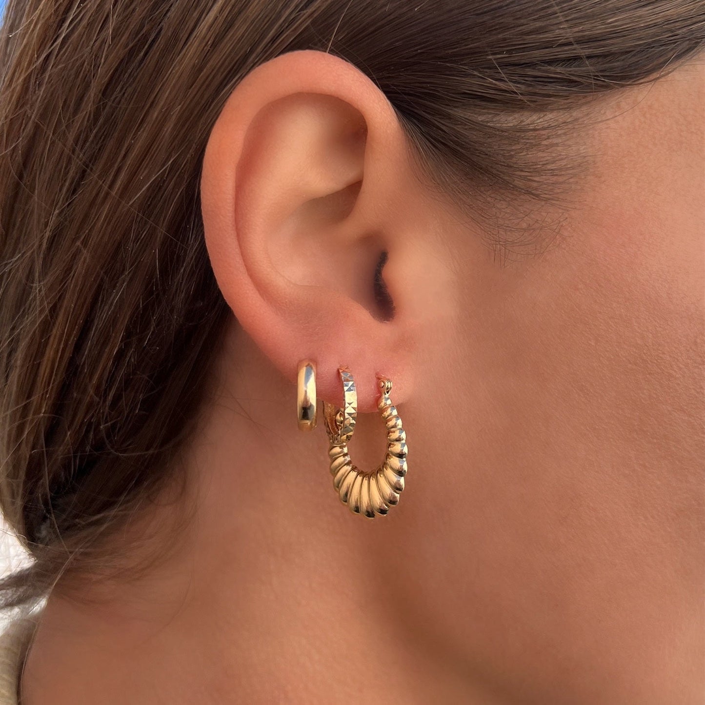 Door Knocker Earrings - Lotus Diamond