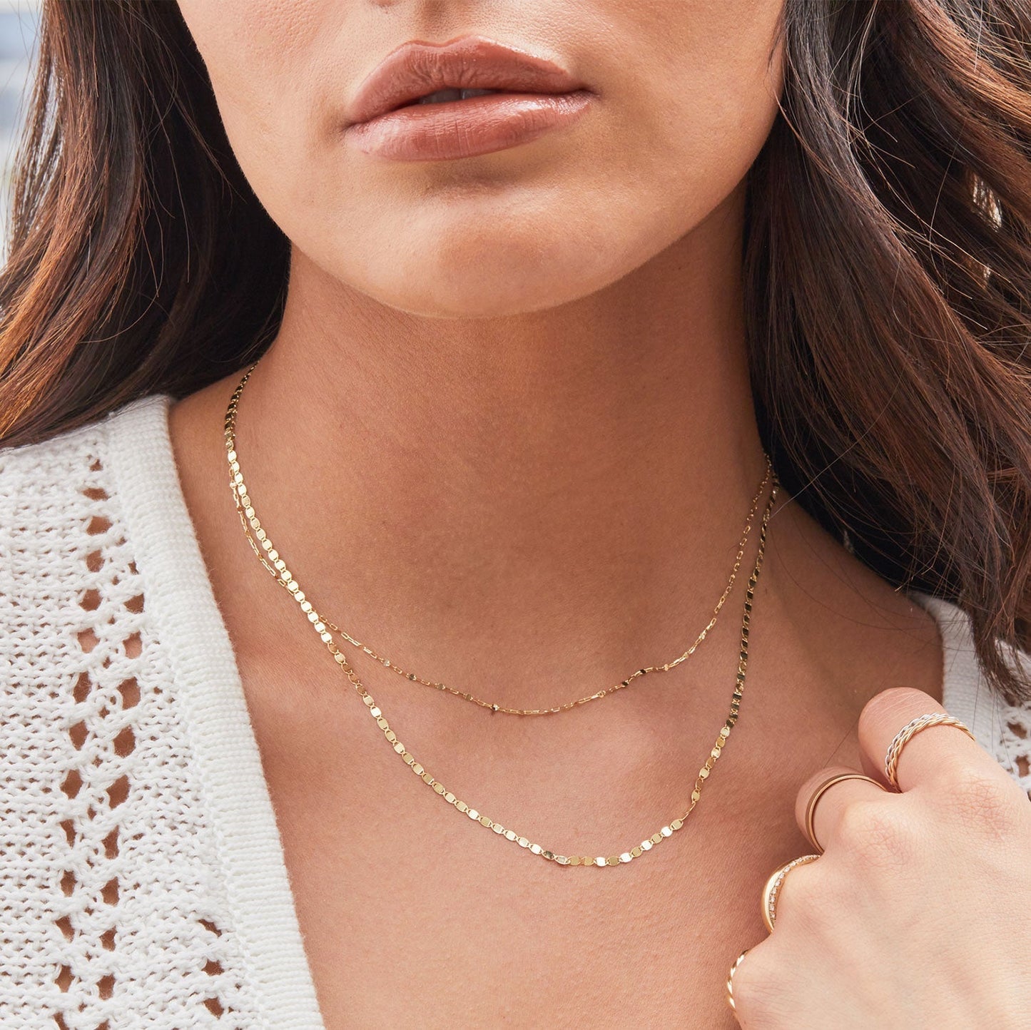 Duo Mirror Necklace - Lotus Diamond