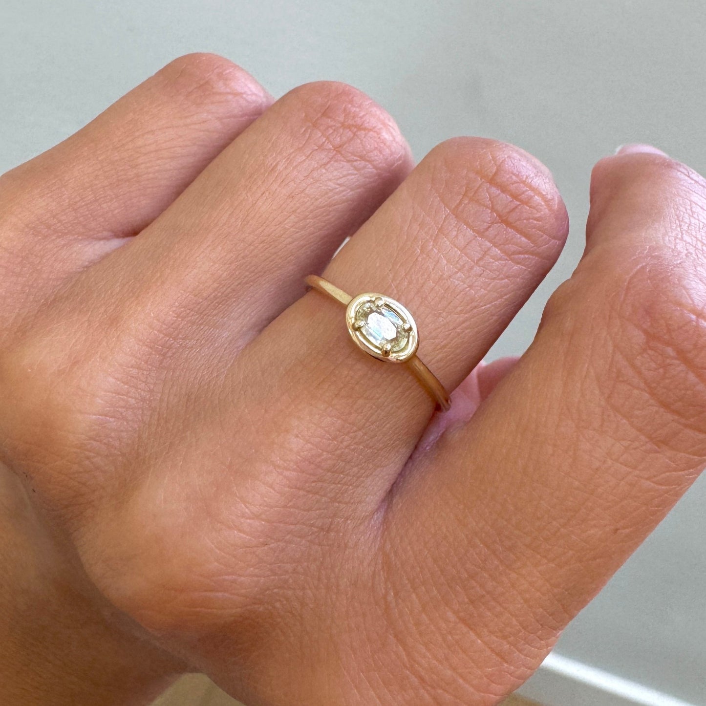 East - West Oval Sapphire Ring - Lotus Diamond
