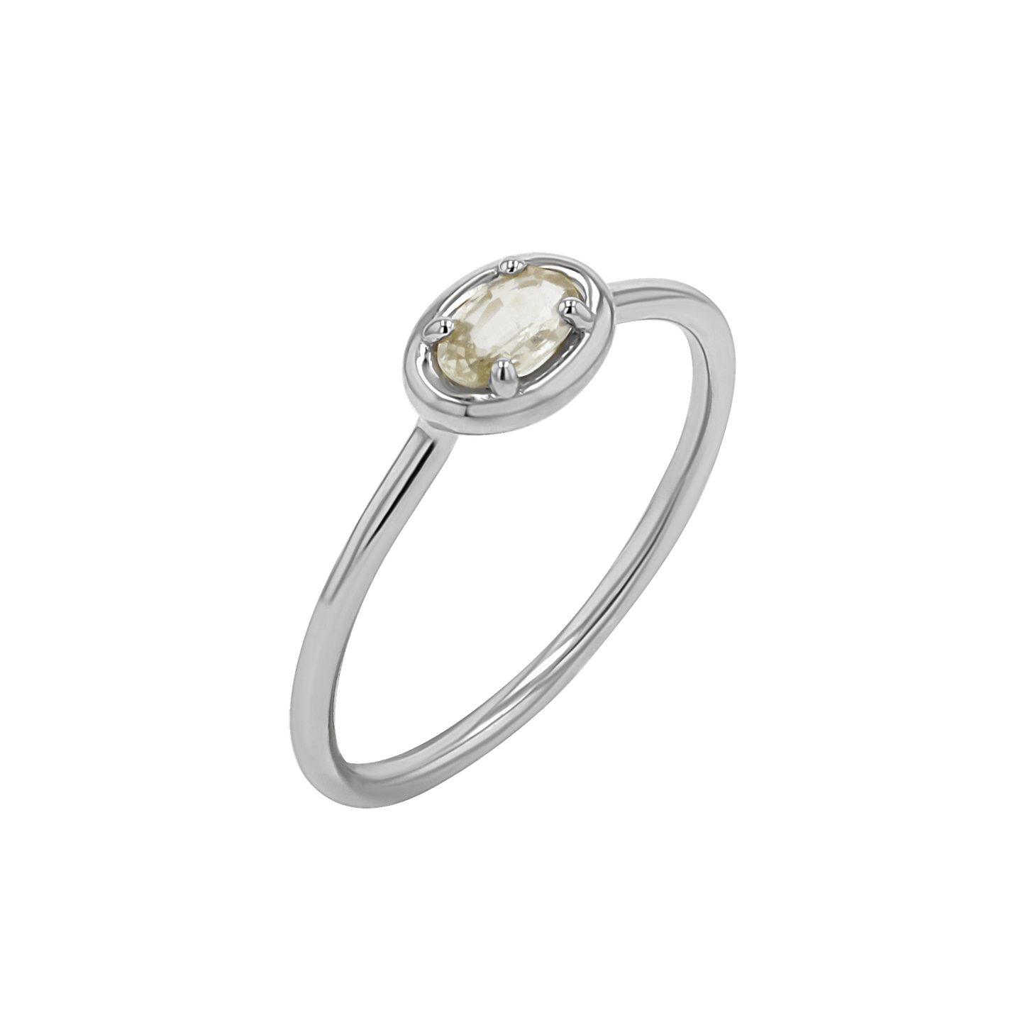 East - West Oval Sapphire Ring - Lotus Diamond