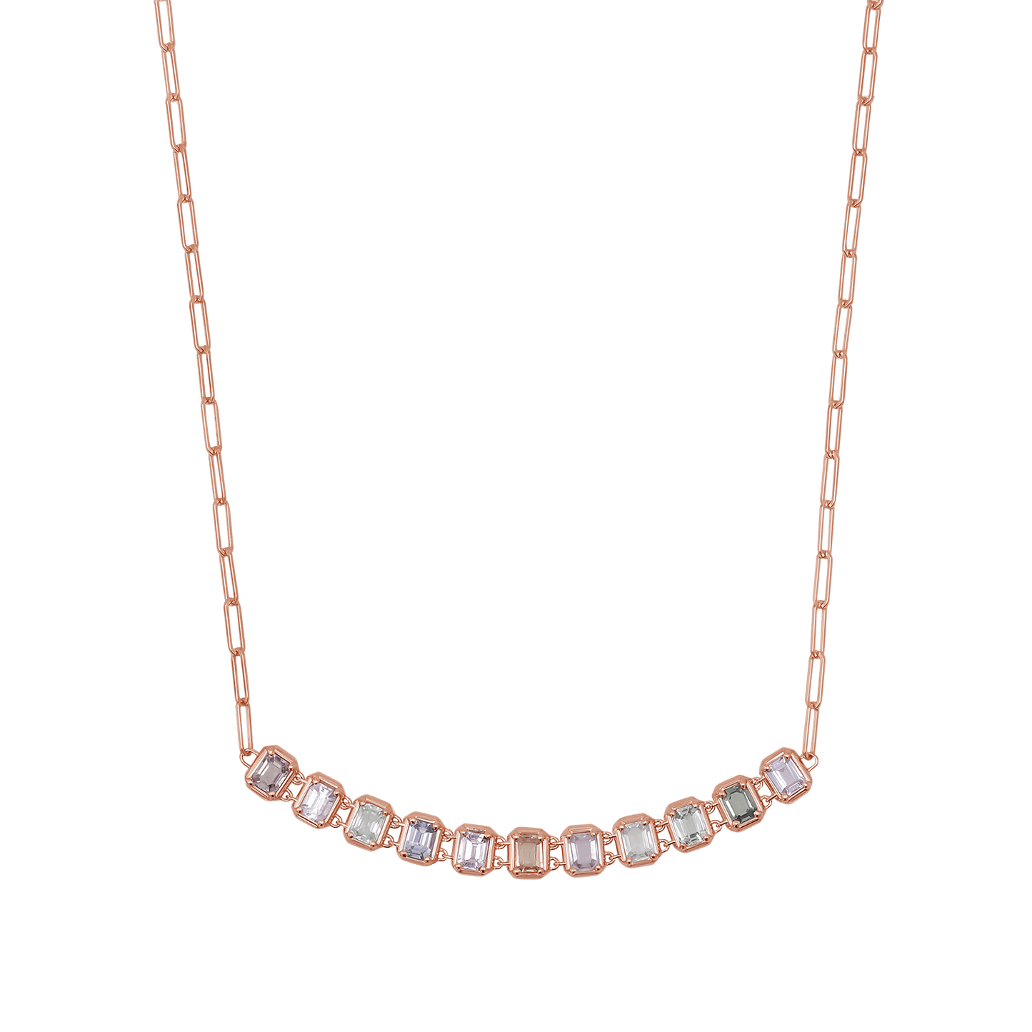 Emerald Cut Sapphire Choker Necklace - Lotus Diamond