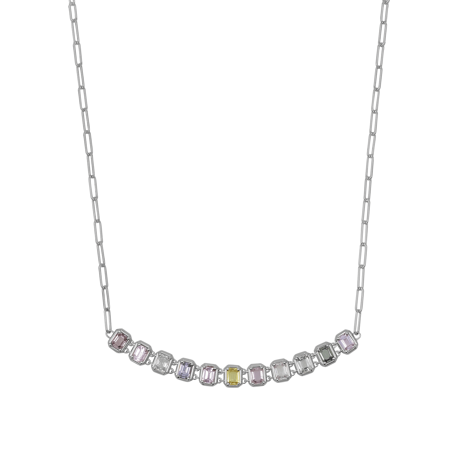 Emerald Cut Sapphire Choker Necklace - Lotus Diamond