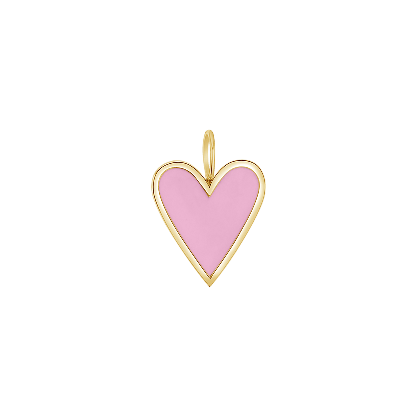 Enamel Elongated Heart Charm - Lotus Diamond