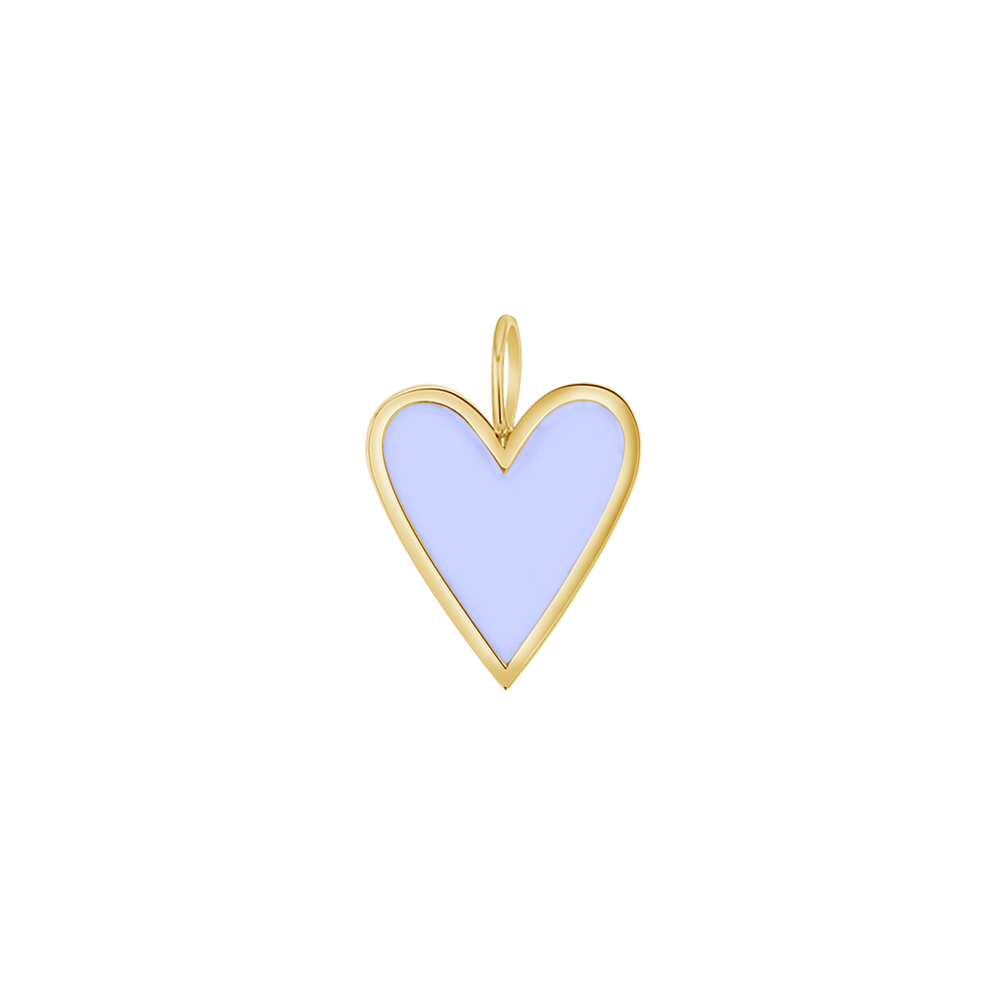 Enamel Elongated Heart Charm - Lotus Diamond