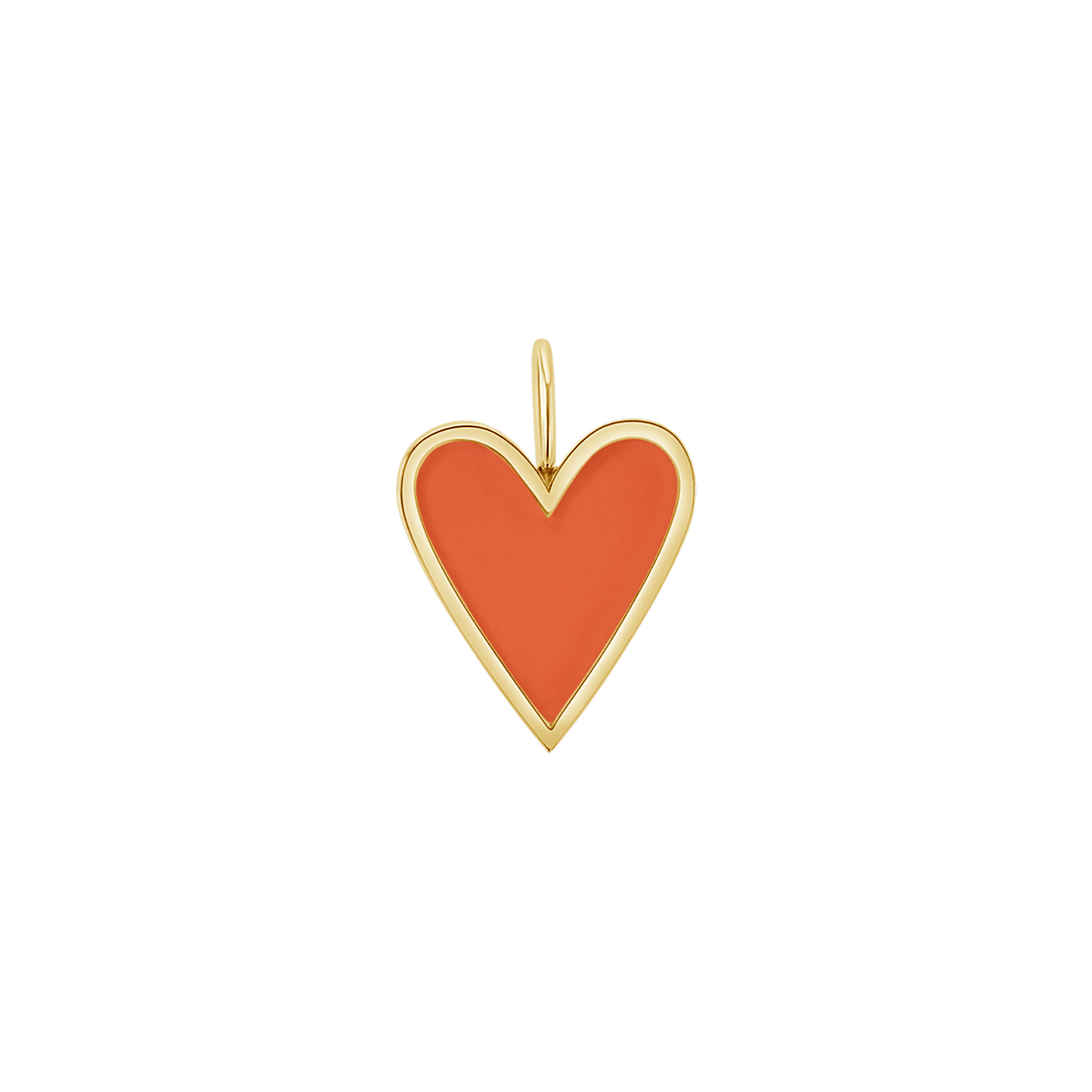 Enamel Elongated Heart Charm - Lotus Diamond