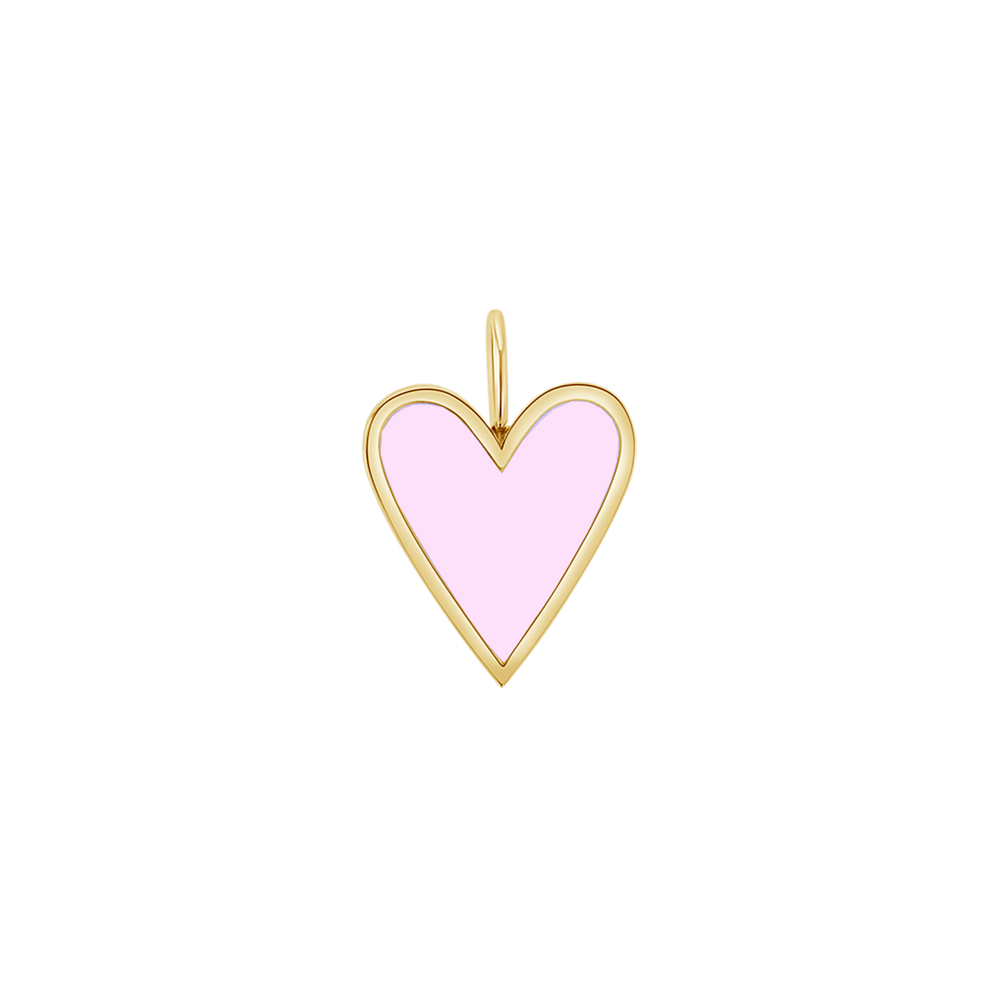 Enamel Elongated Heart Charm - Lotus Diamond