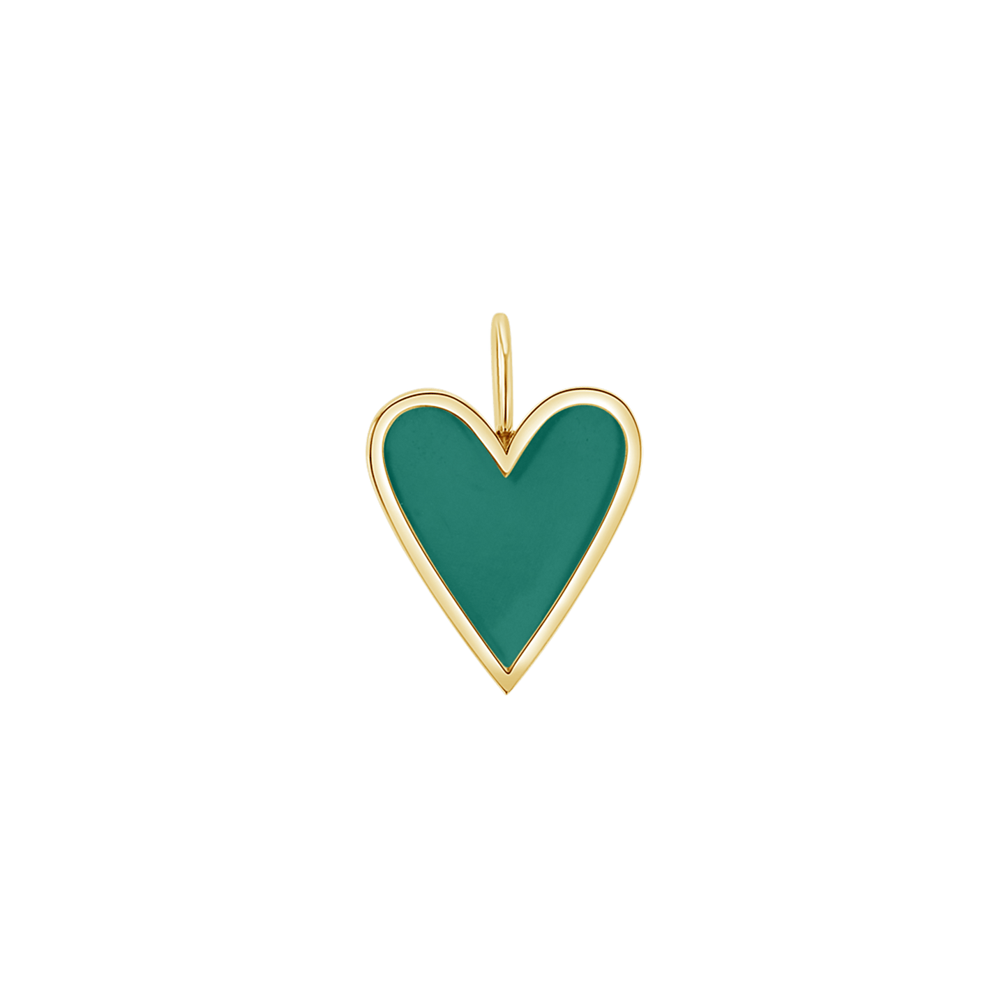 Enamel Elongated Heart Charm - Lotus Diamond