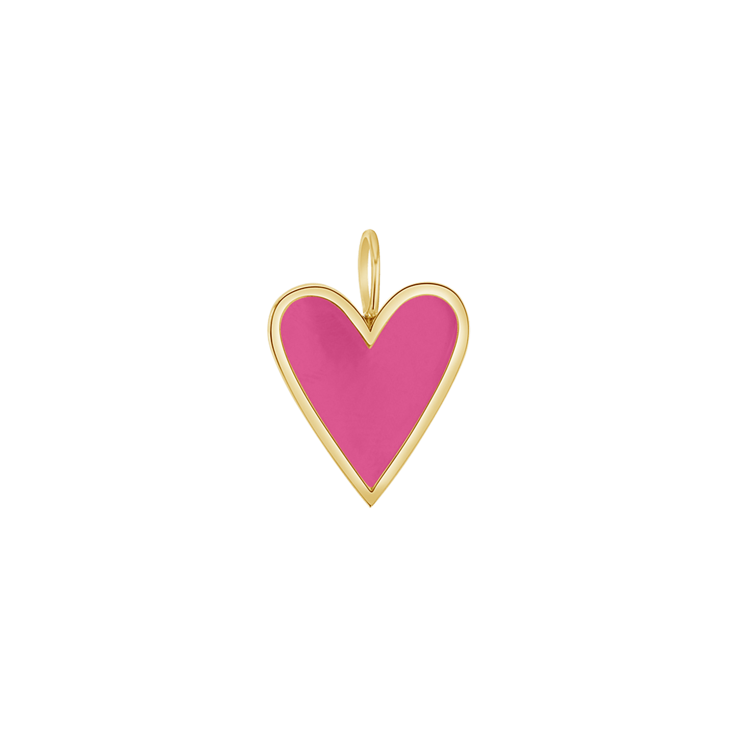Enamel Elongated Heart Charm - Lotus Diamond