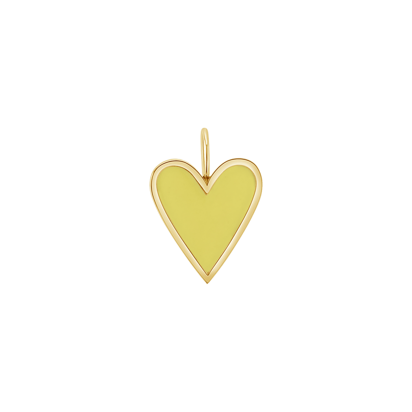 Enamel Elongated Heart Charm - Lotus Diamond