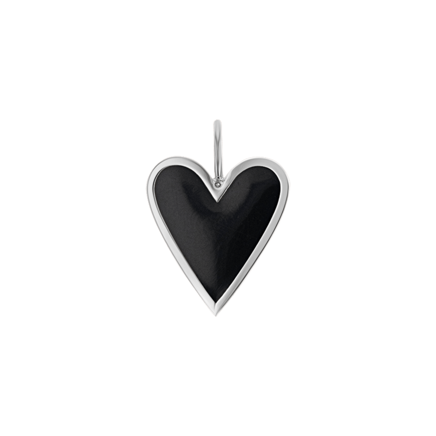 Enamel Elongated Heart Charm - Lotus Diamond